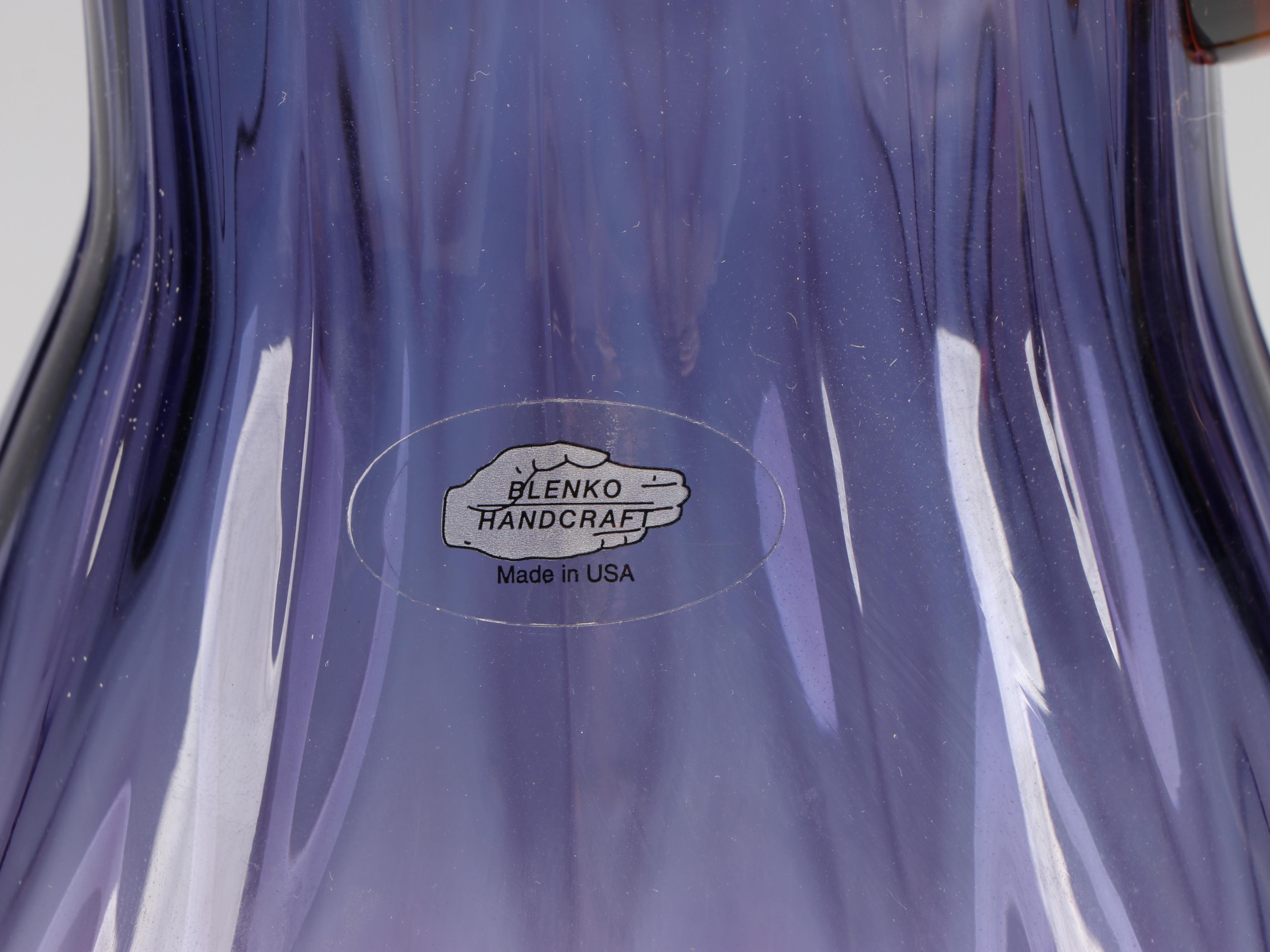 Blenko Amethyst Glass Pitcher, Late 20th Century