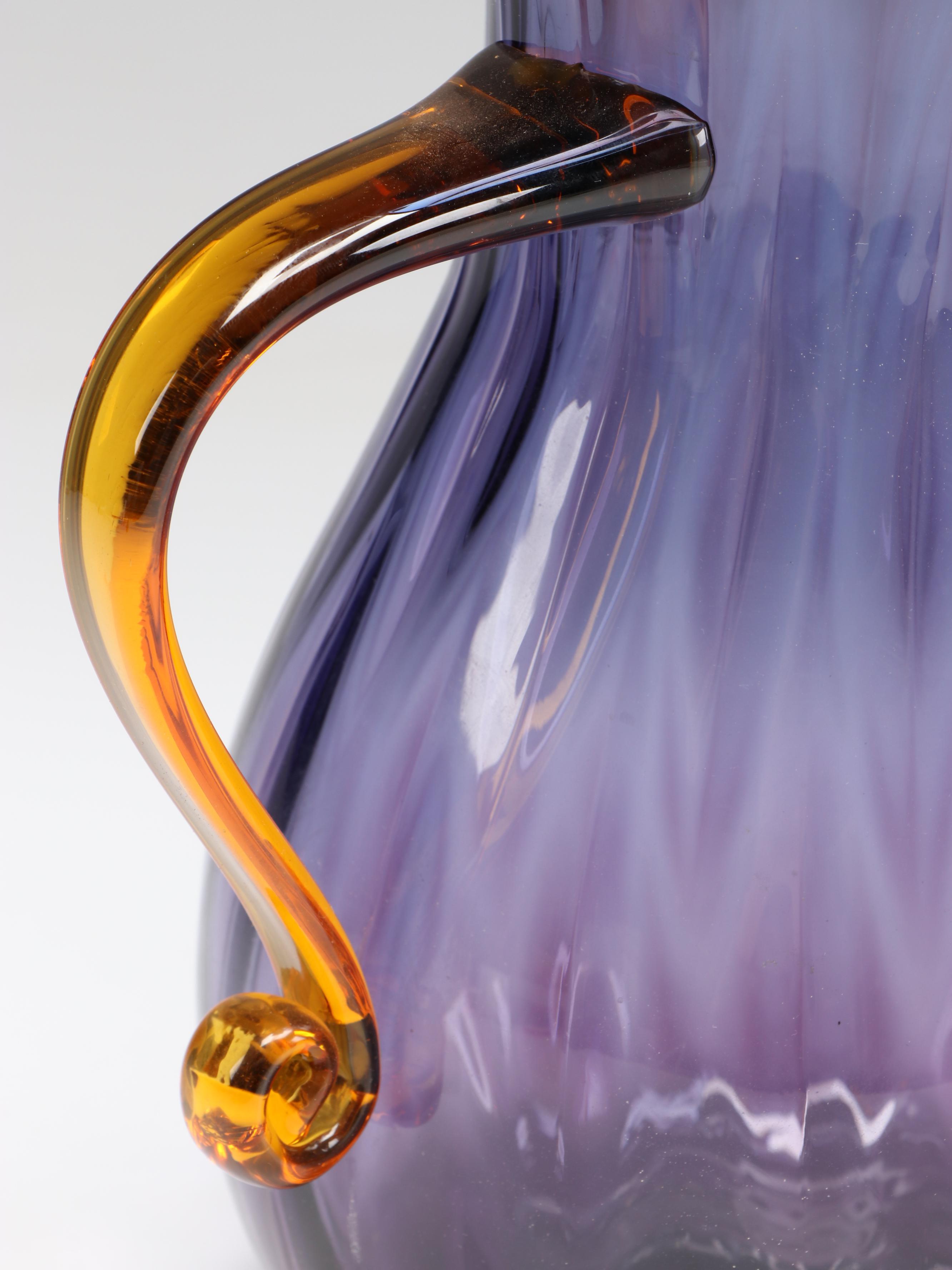 Blenko Amethyst Glass Pitcher, Late 20th Century