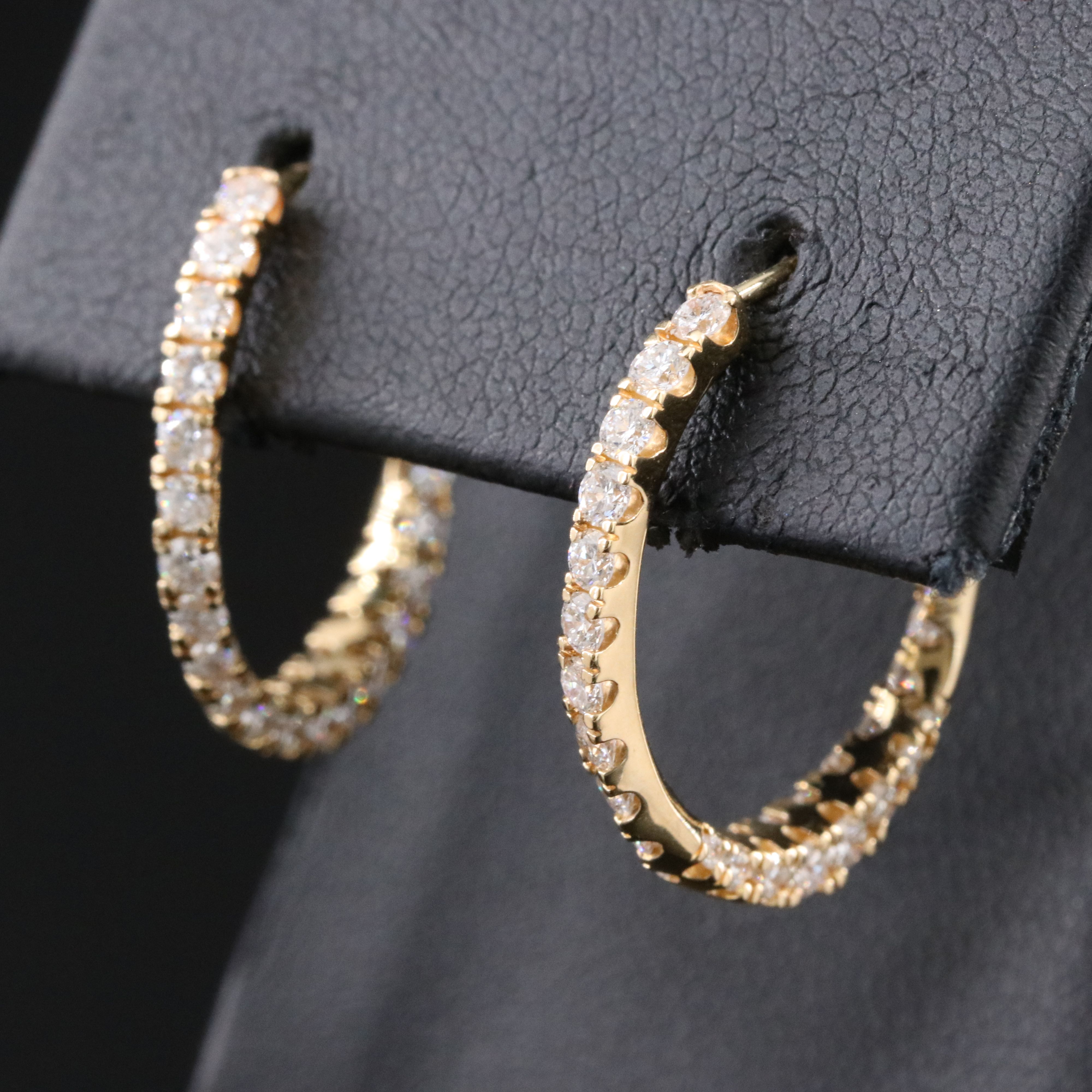 14K 1.05 CTW Lab Grown Diamond Half Hoop Earrings