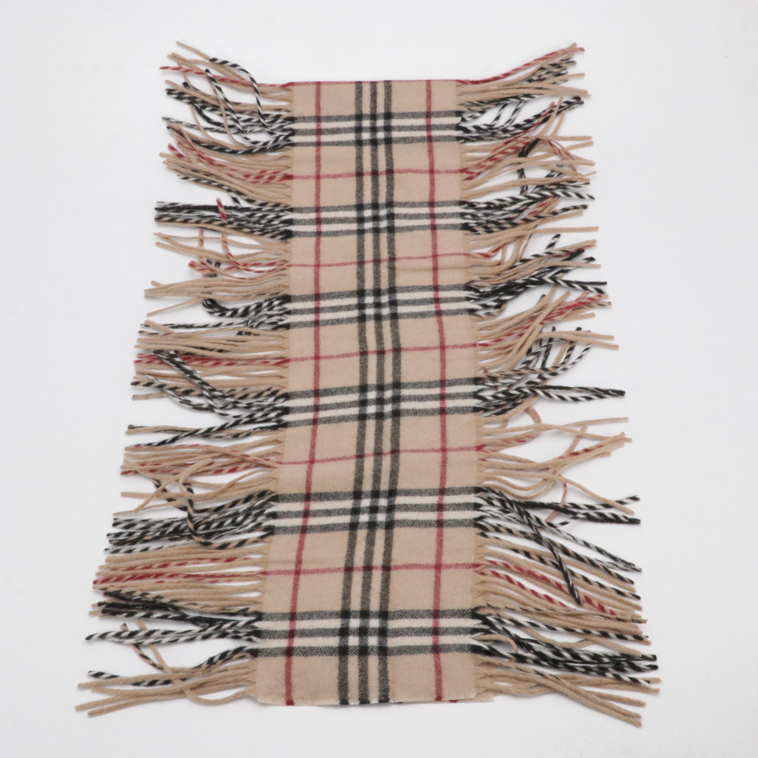 Burberry House Check Cashmere Happy Scarf, With Tags