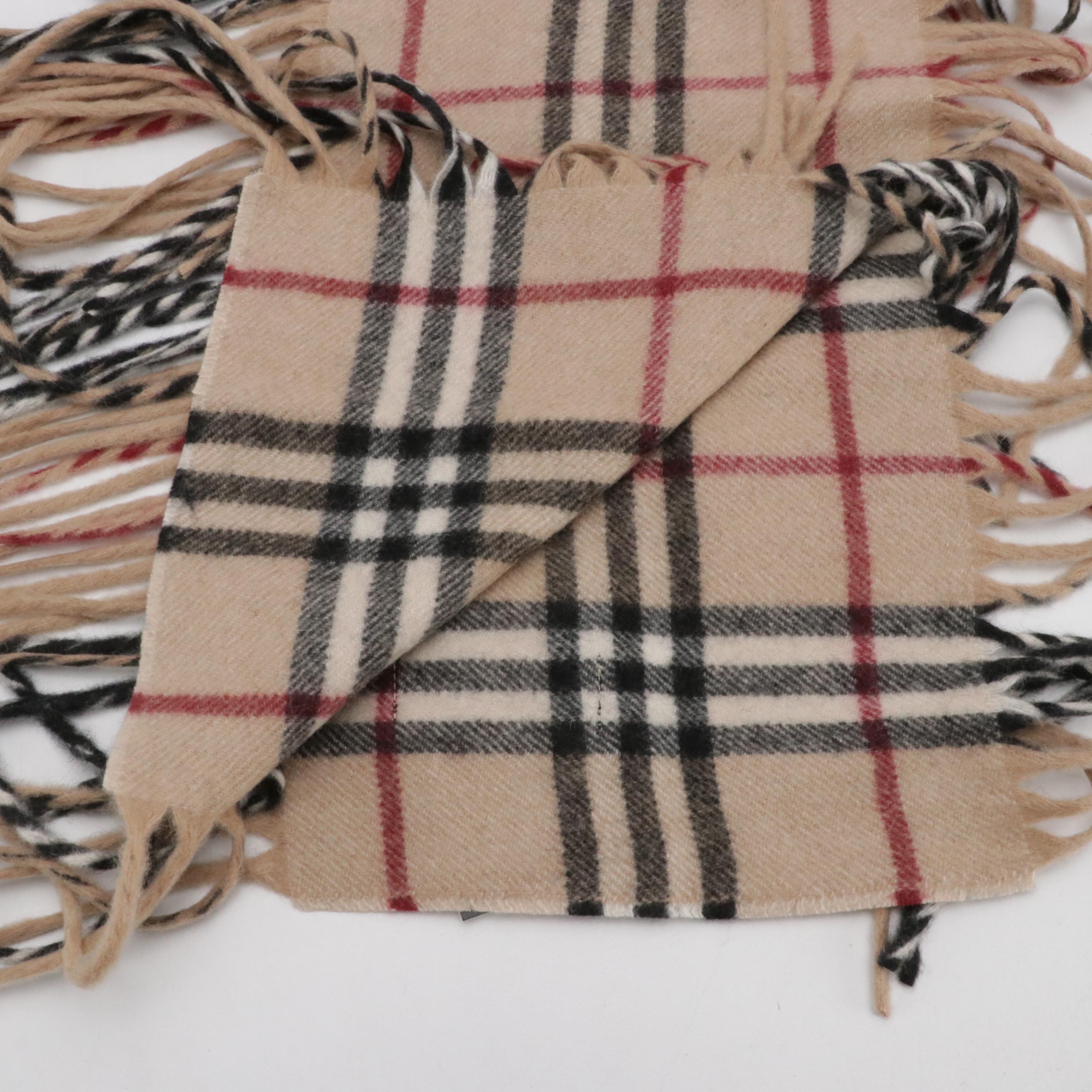 Burberry House Check Cashmere Happy Scarf, With Tags