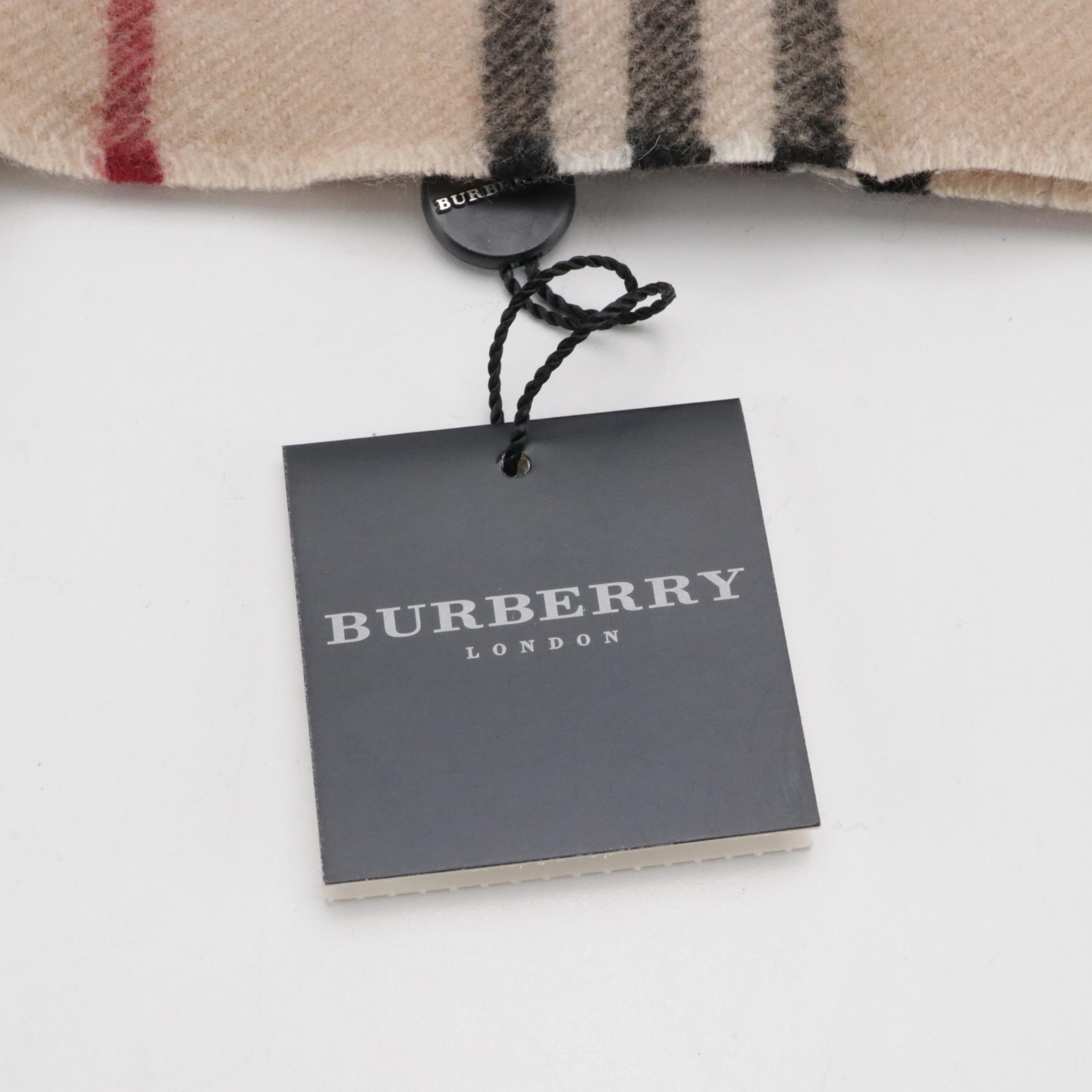 Burberry House Check Cashmere Happy Scarf, With Tags