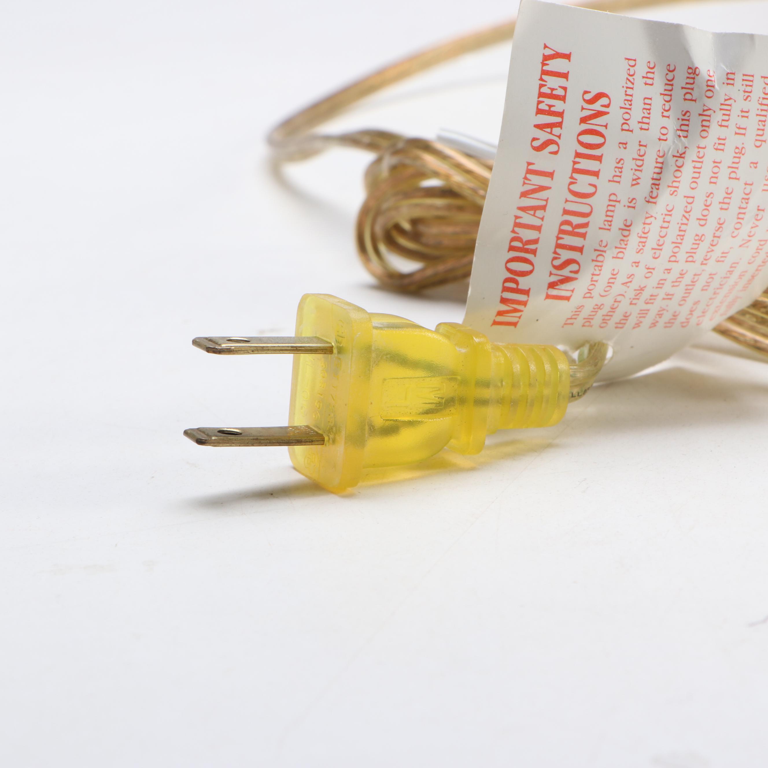 Hand-Painted Burmese Glass Urn Table Lamp