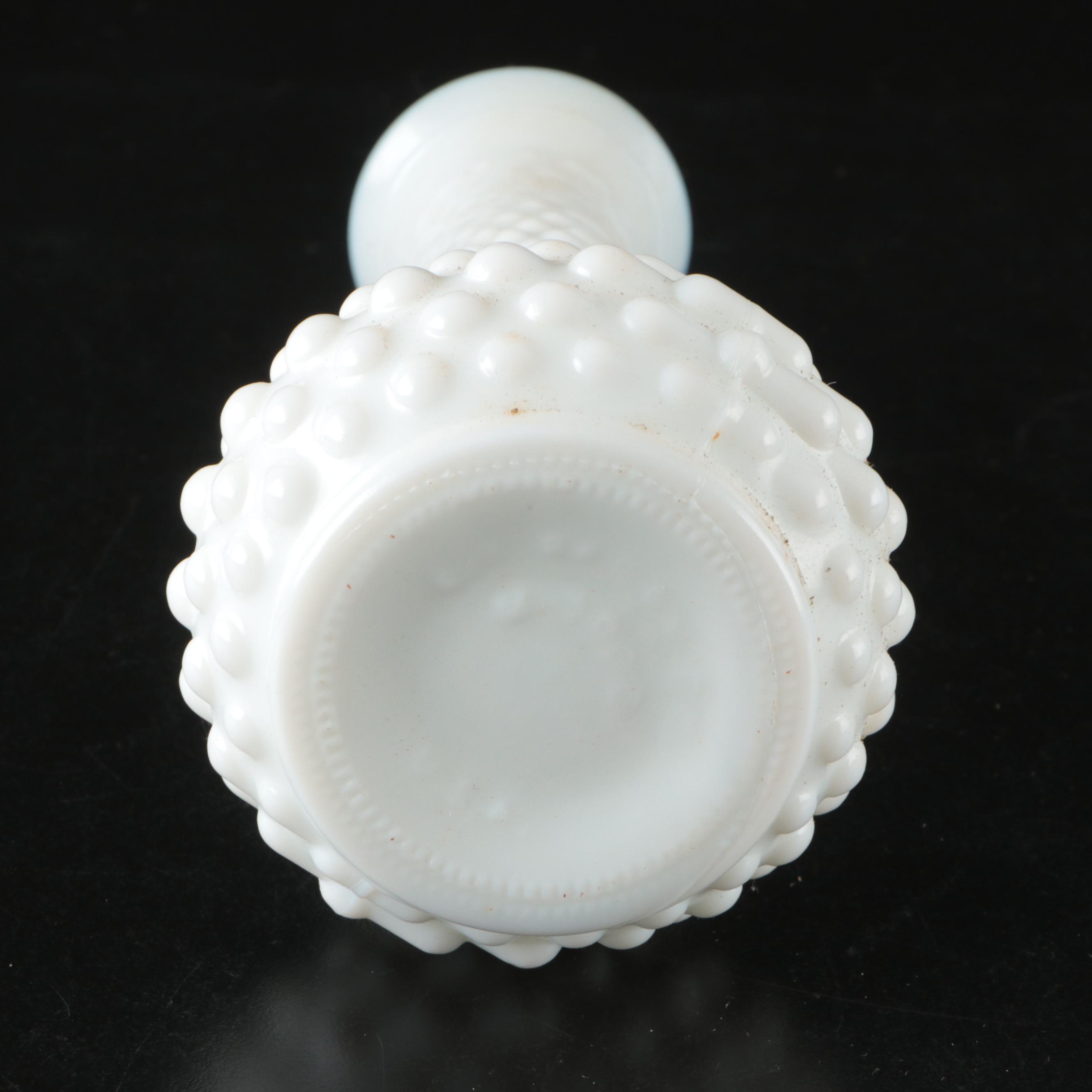 Milk Glass Centerpiece, Bowl and Vases, Early to Mid-20th Century