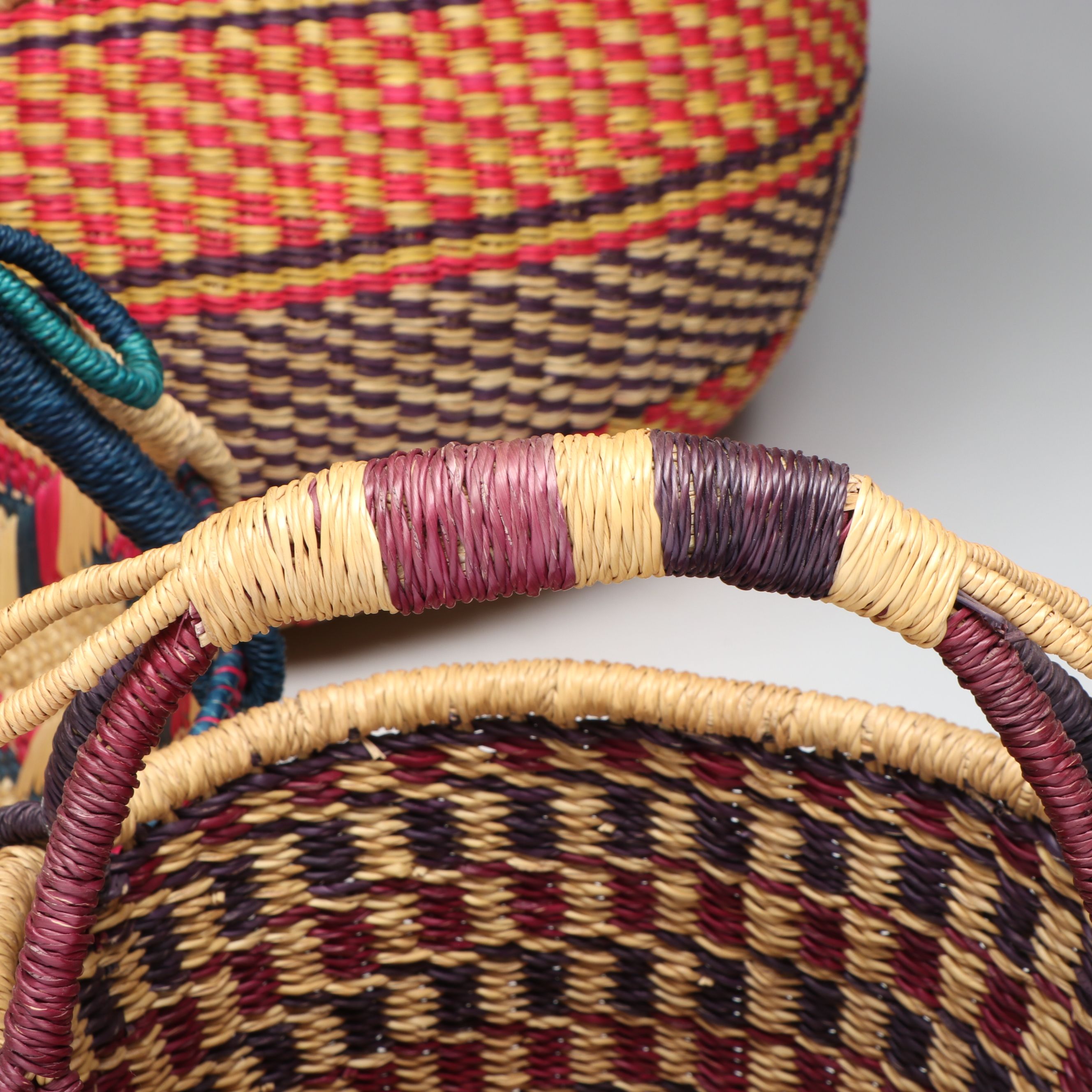 Ghanaian Hand-Woven Natural Material Baskets