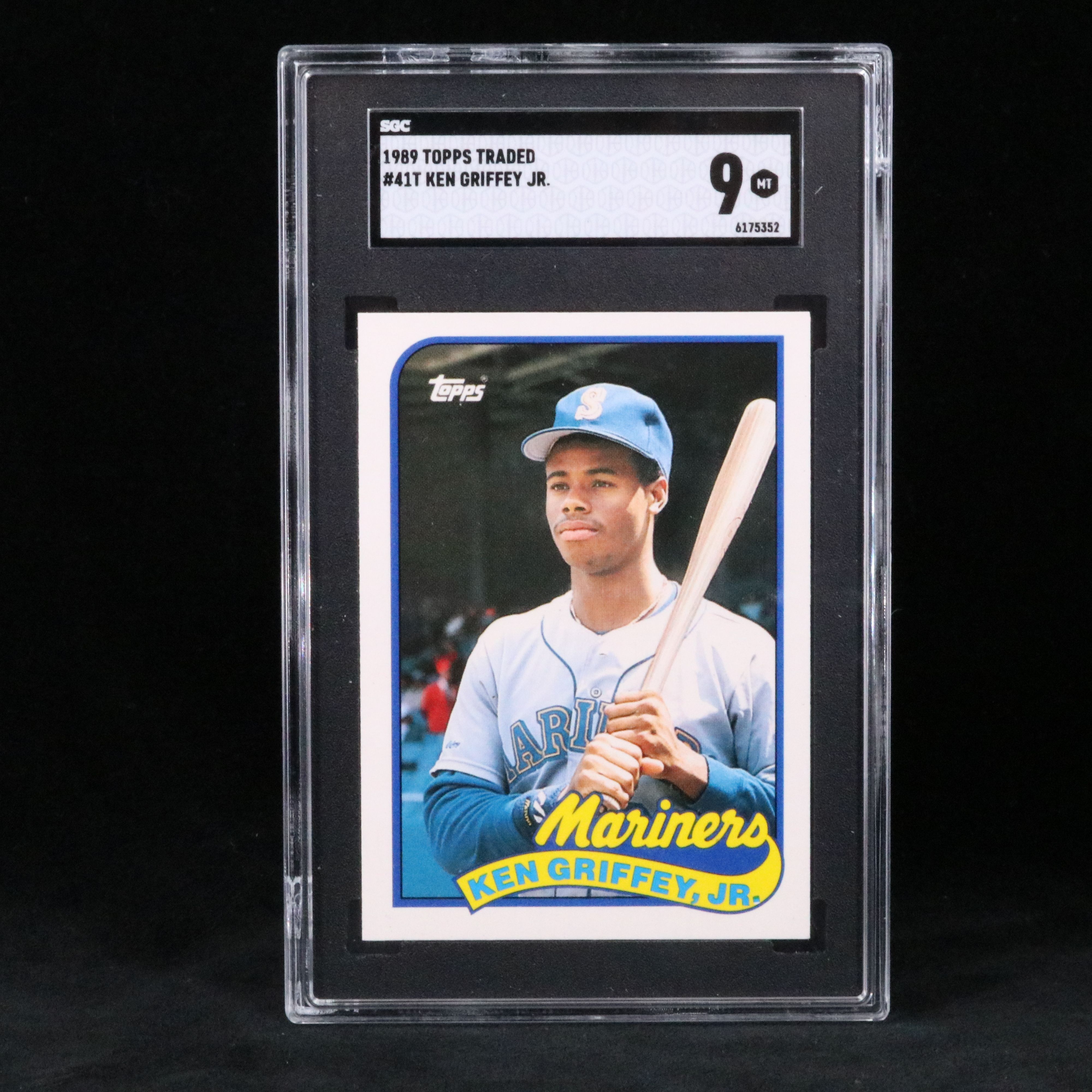 1989 Topps Traded Ken Griffey Jr. Seattle Mariners Rookie Card Graded SGC 9