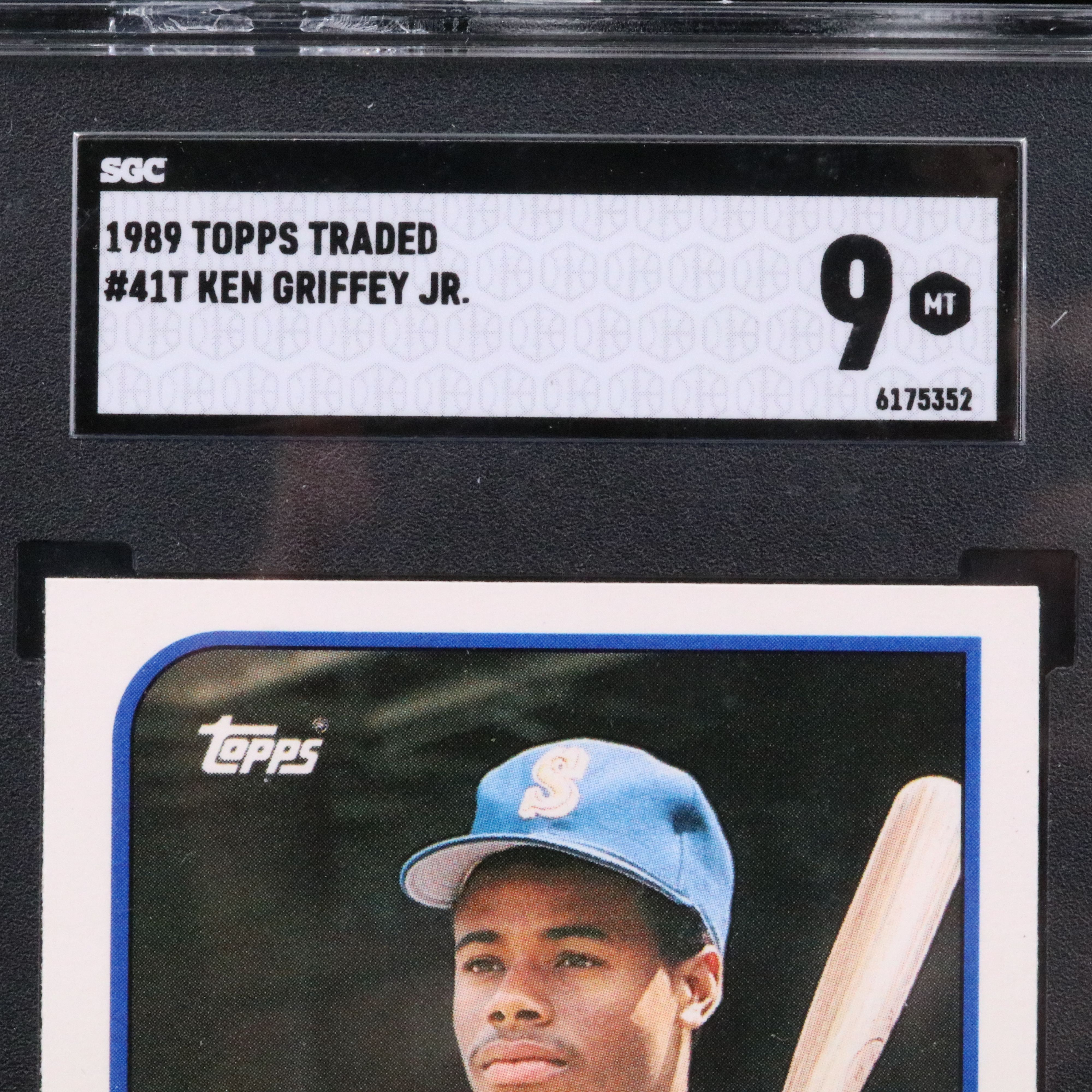 1989 Topps Traded Ken Griffey Jr. Seattle Mariners Rookie Card Graded SGC 9