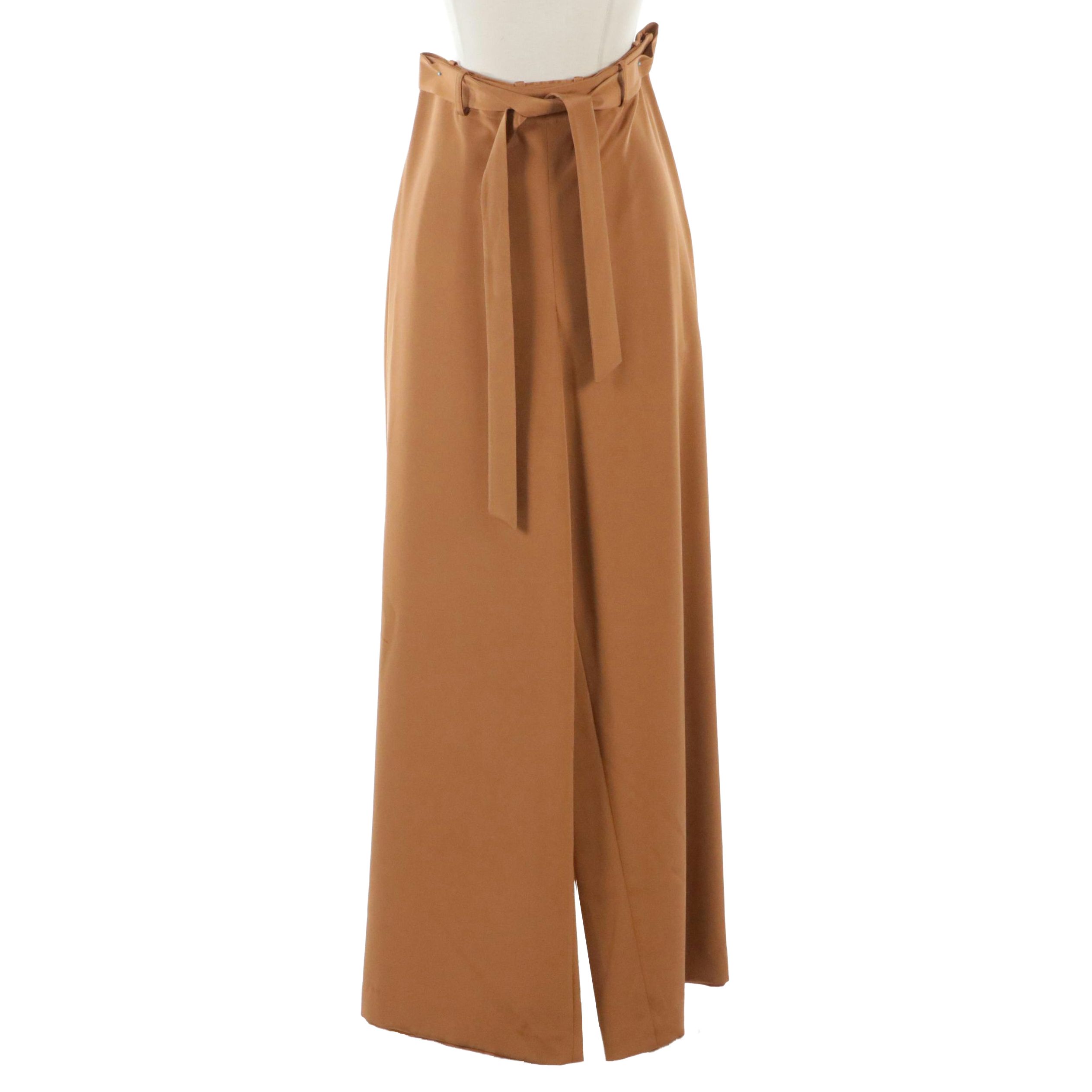 Lafayette 148 New York Rust Stretch Silk Wide-Leg Trousers