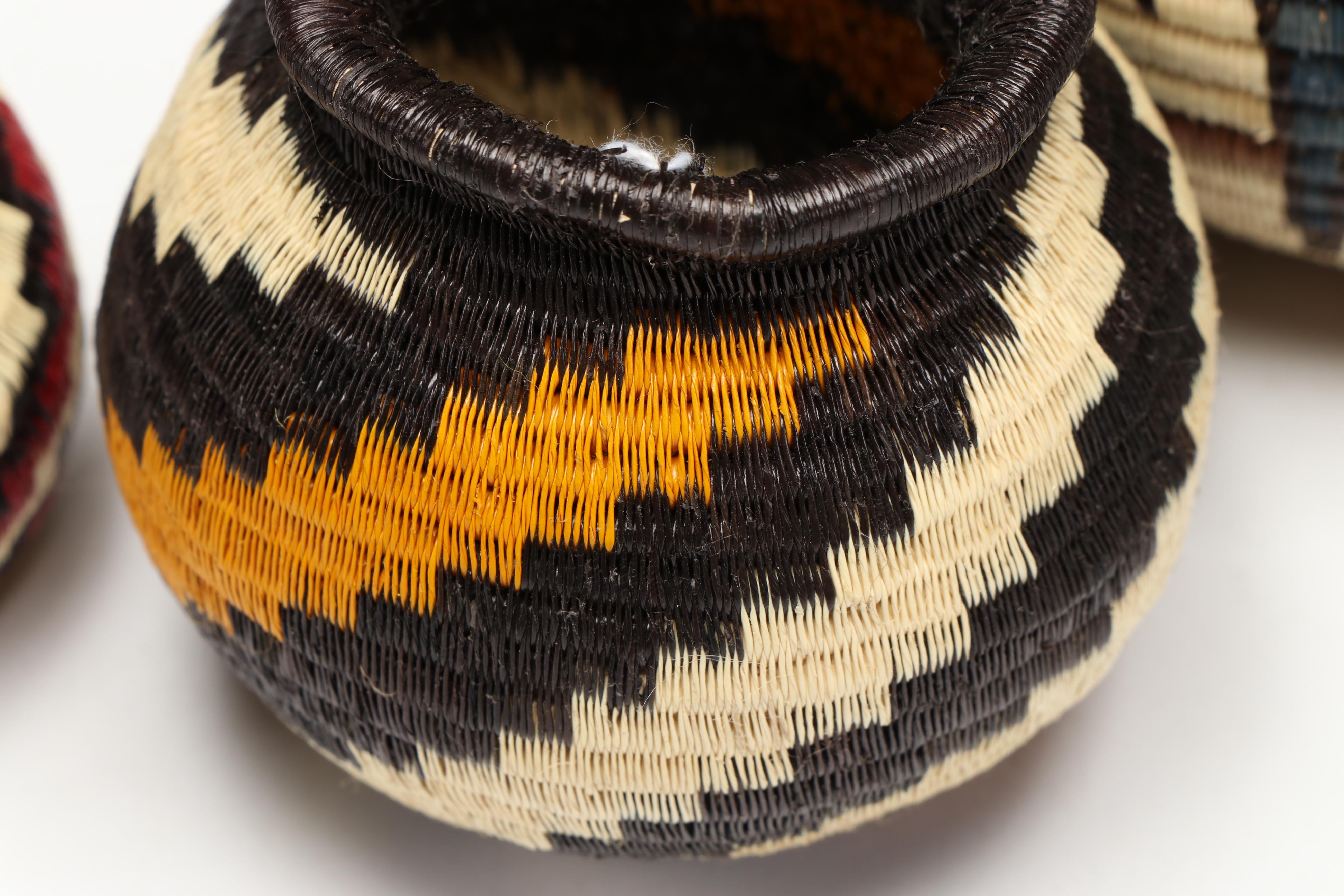 Panamanian Emberá-Wounaan Baskets with Butterfly and Geometric Designs