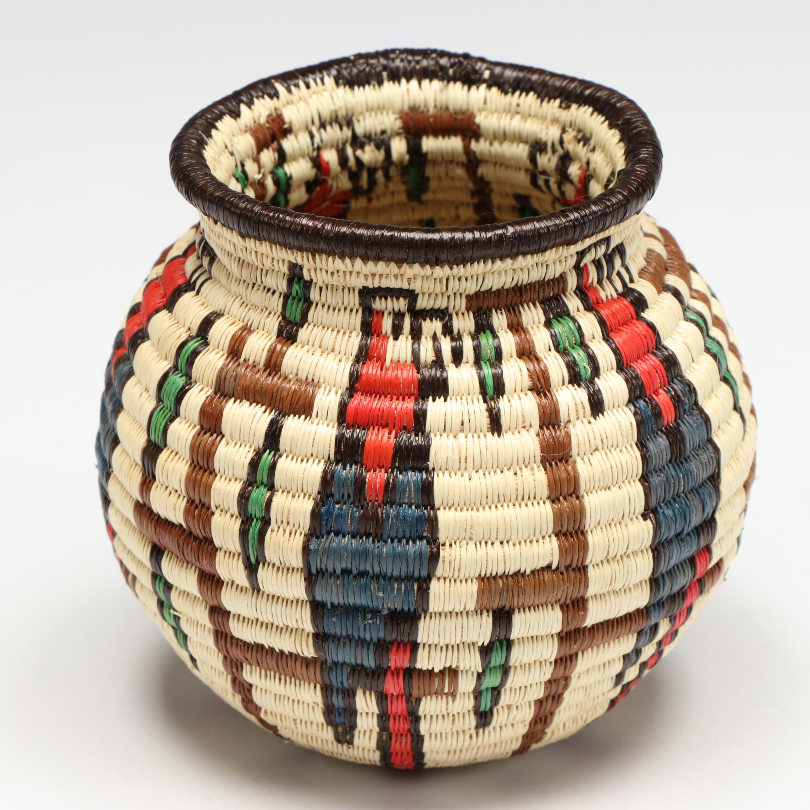 Panamanian Emberá-Wounaan Baskets with Butterfly and Geometric Designs