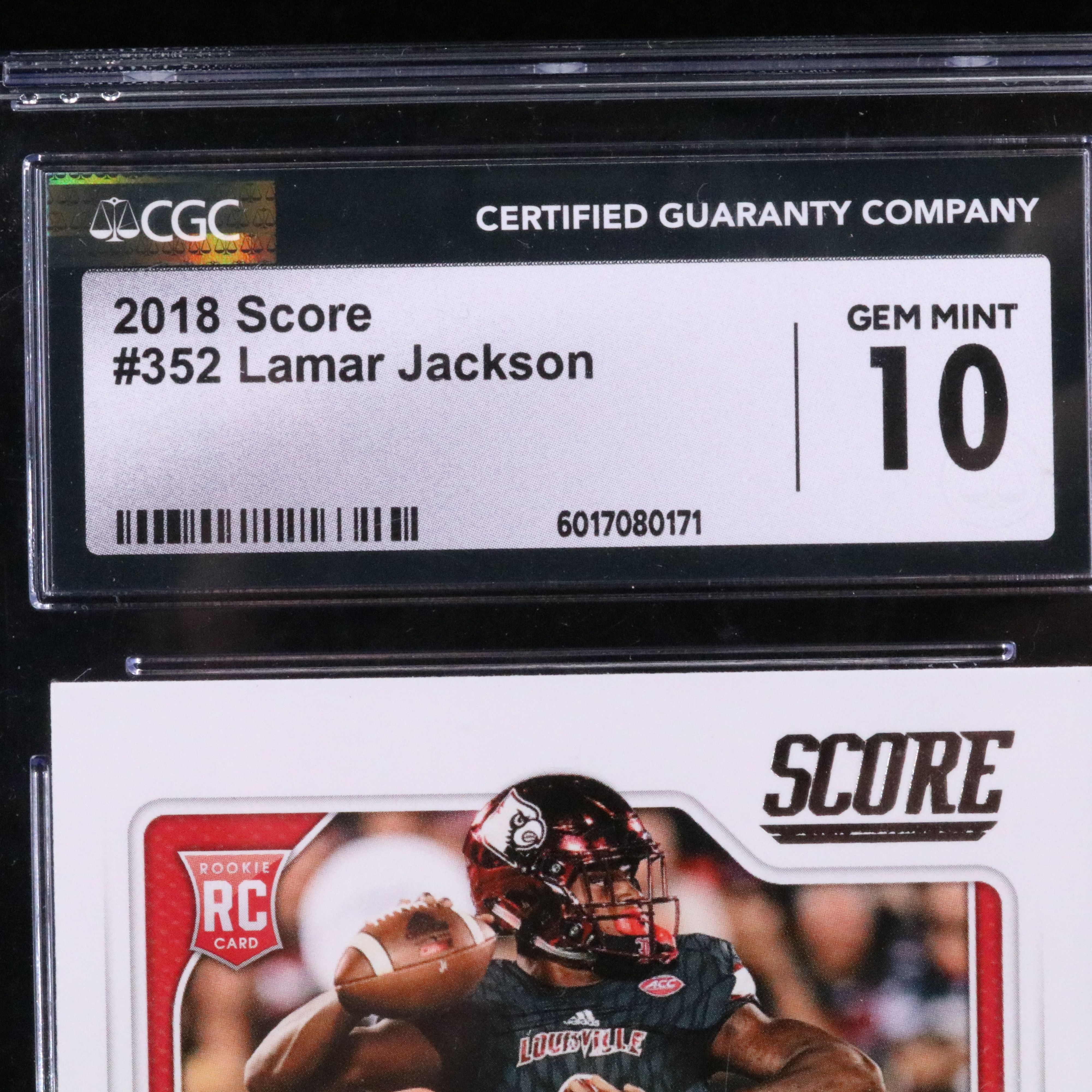 2018 Score Lamar Jackson Rookie Football Card Graded CGC 10