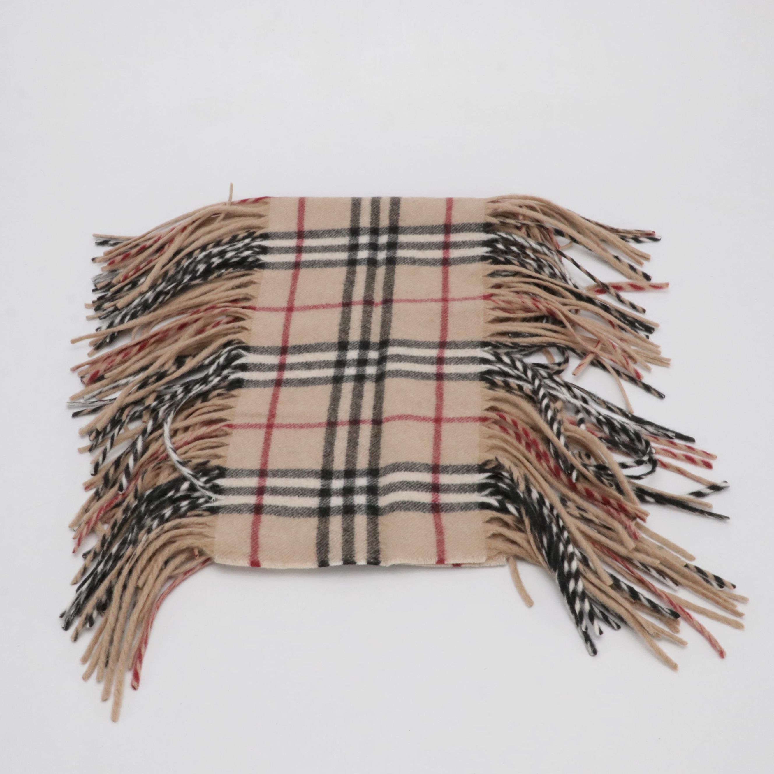 Burberry House Check Cashmere Happy Scarf, With Tags
