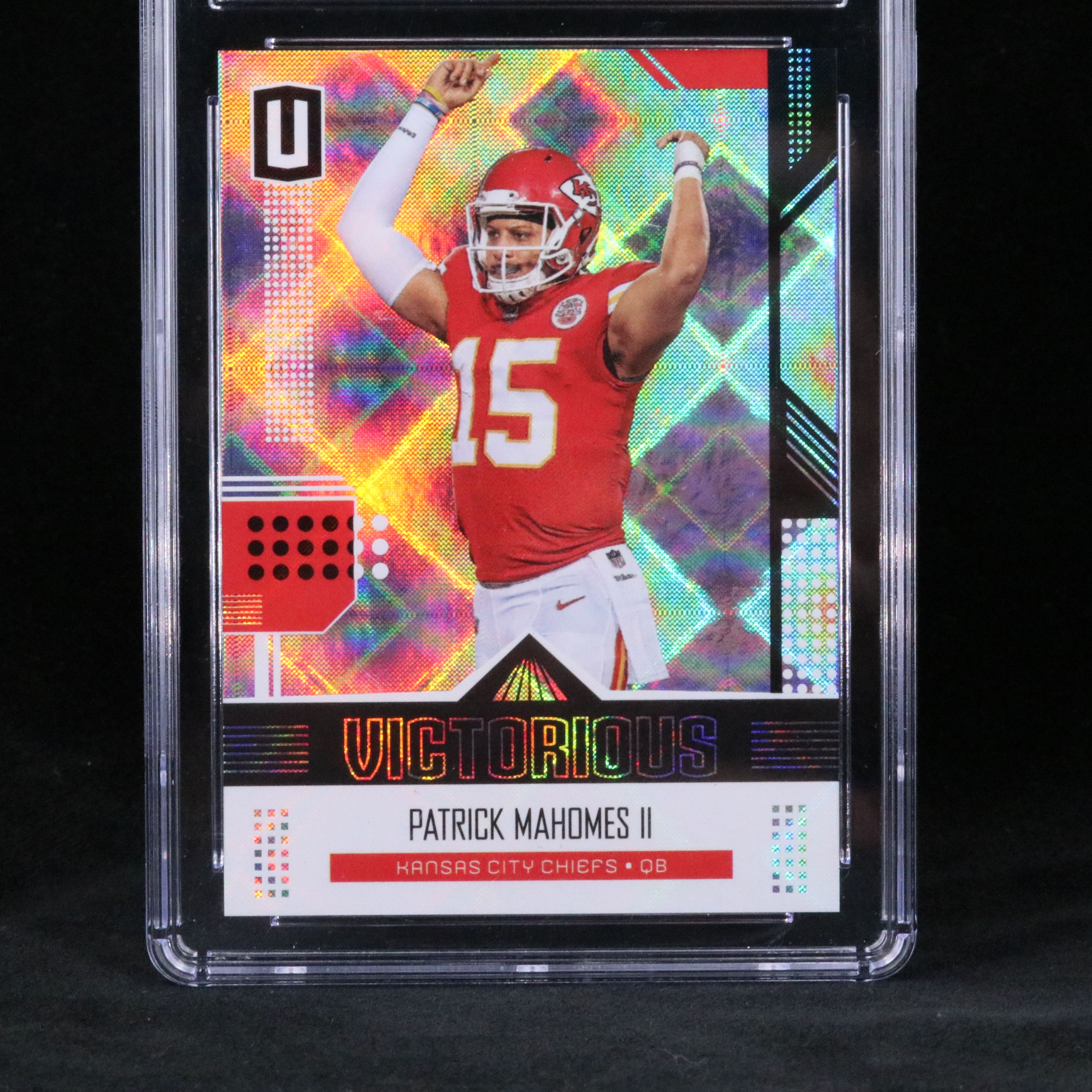 2018 Unparallelled Patrick Mahomes Victorious Football Card Graded CSG 10