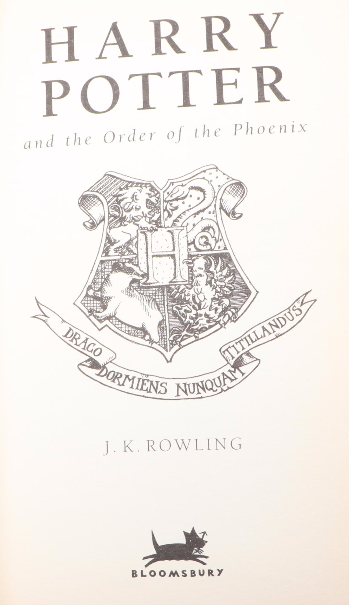 First UK Edition "Harry Potter and the Order of the Phoenix" by J. K. Rowling
