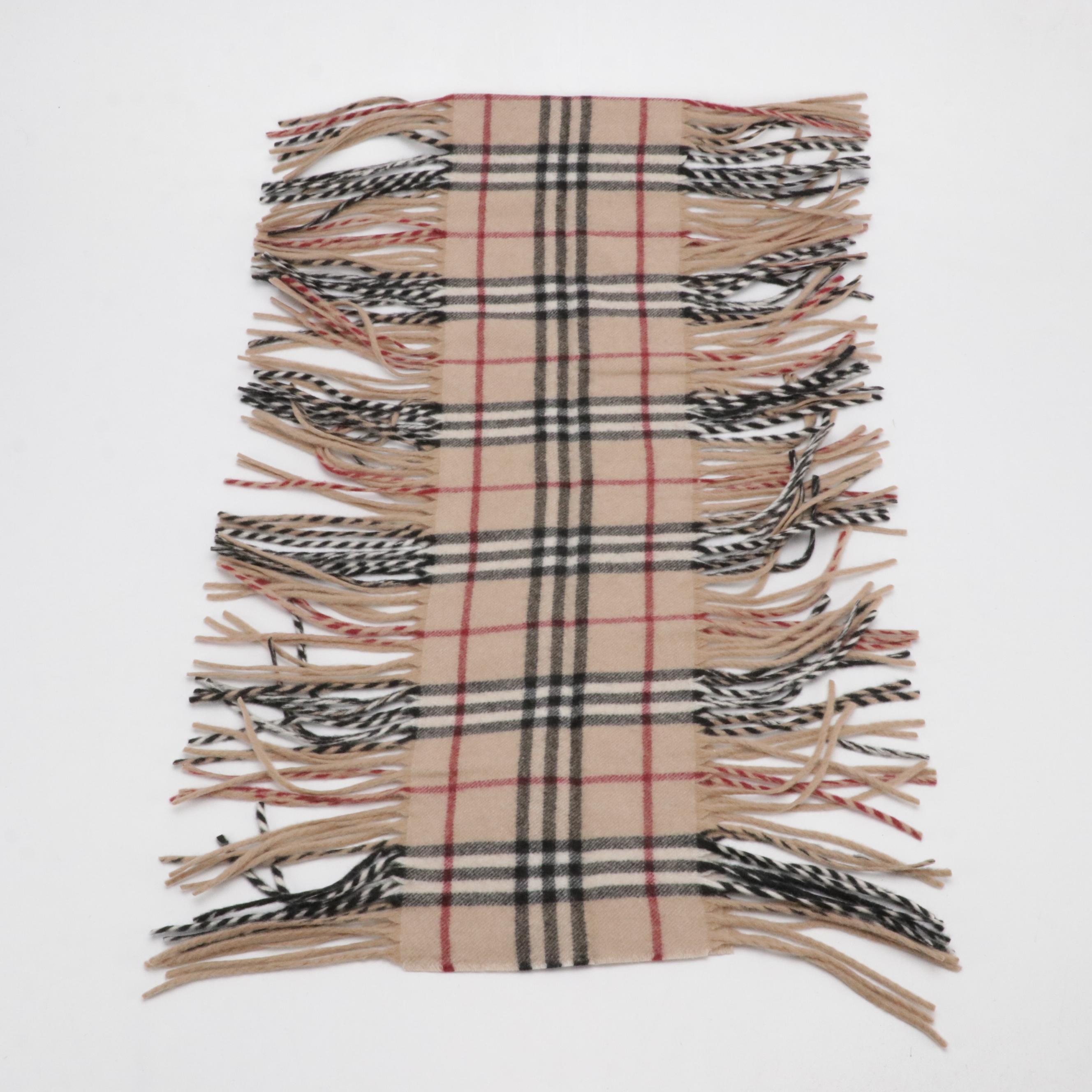 Burberry House Check Cashmere Happy Scarf, With Tags