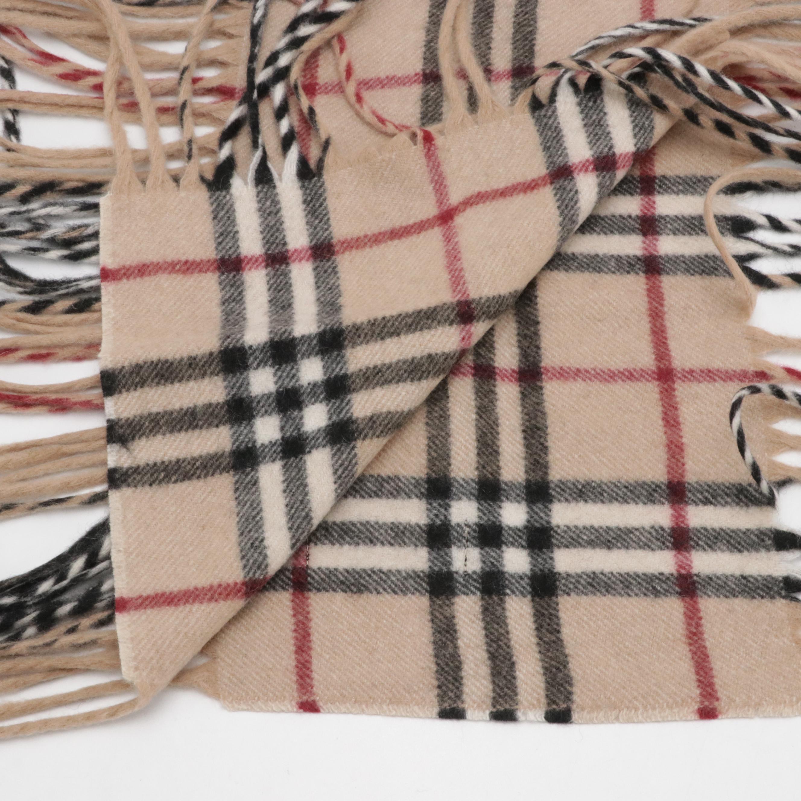 Burberry House Check Cashmere Happy Scarf, With Tags