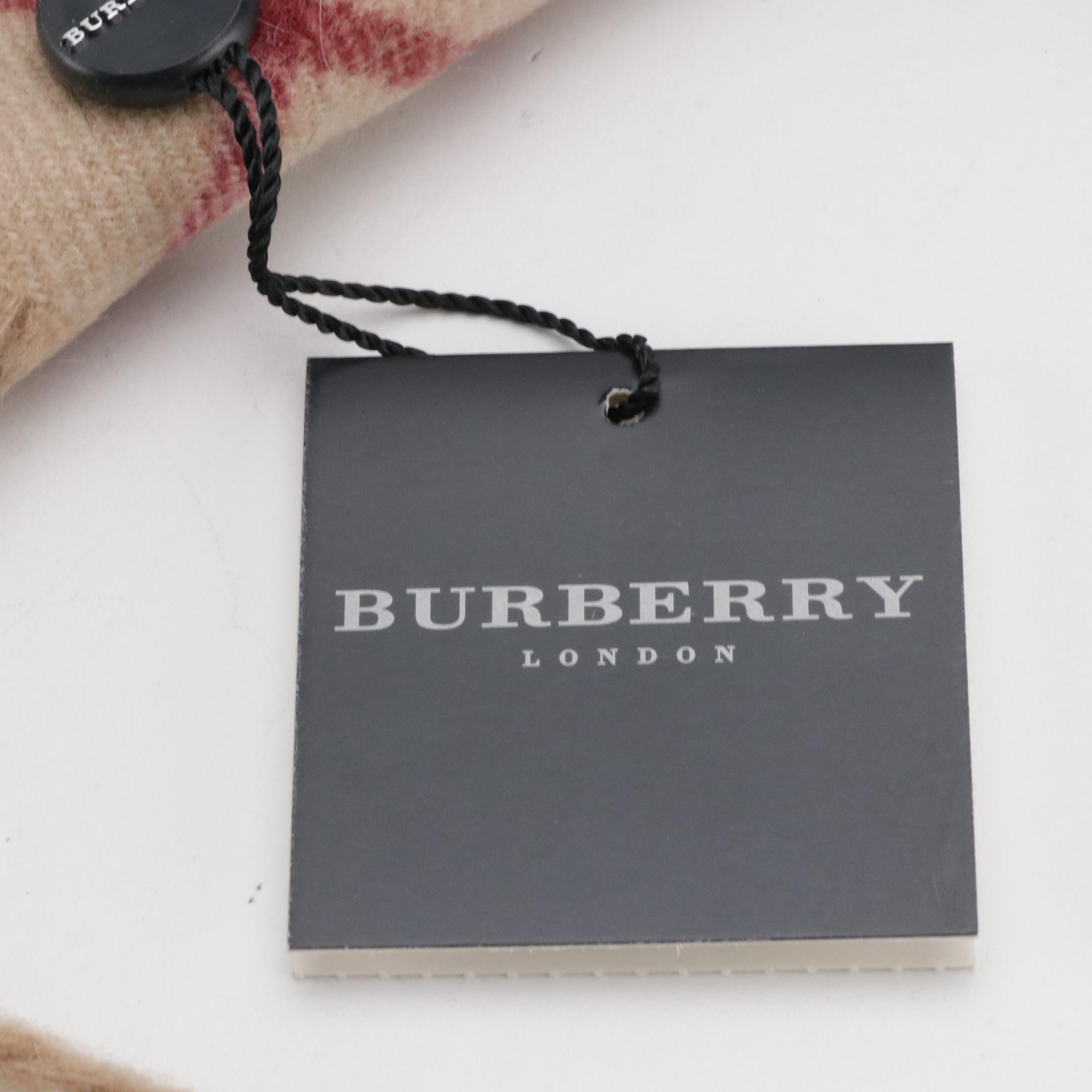 Burberry House Check Cashmere Happy Scarf, With Tags