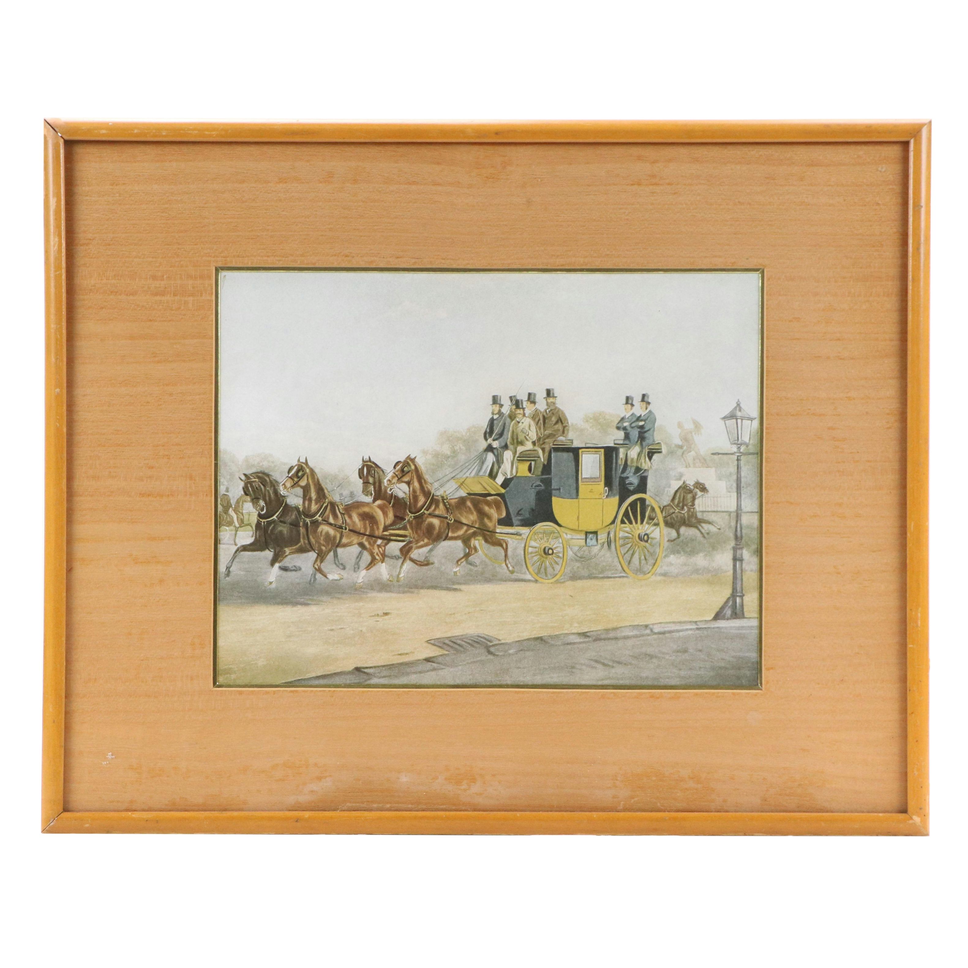 Offset Lithograph of Stagecoach Scene "The Right Sort"