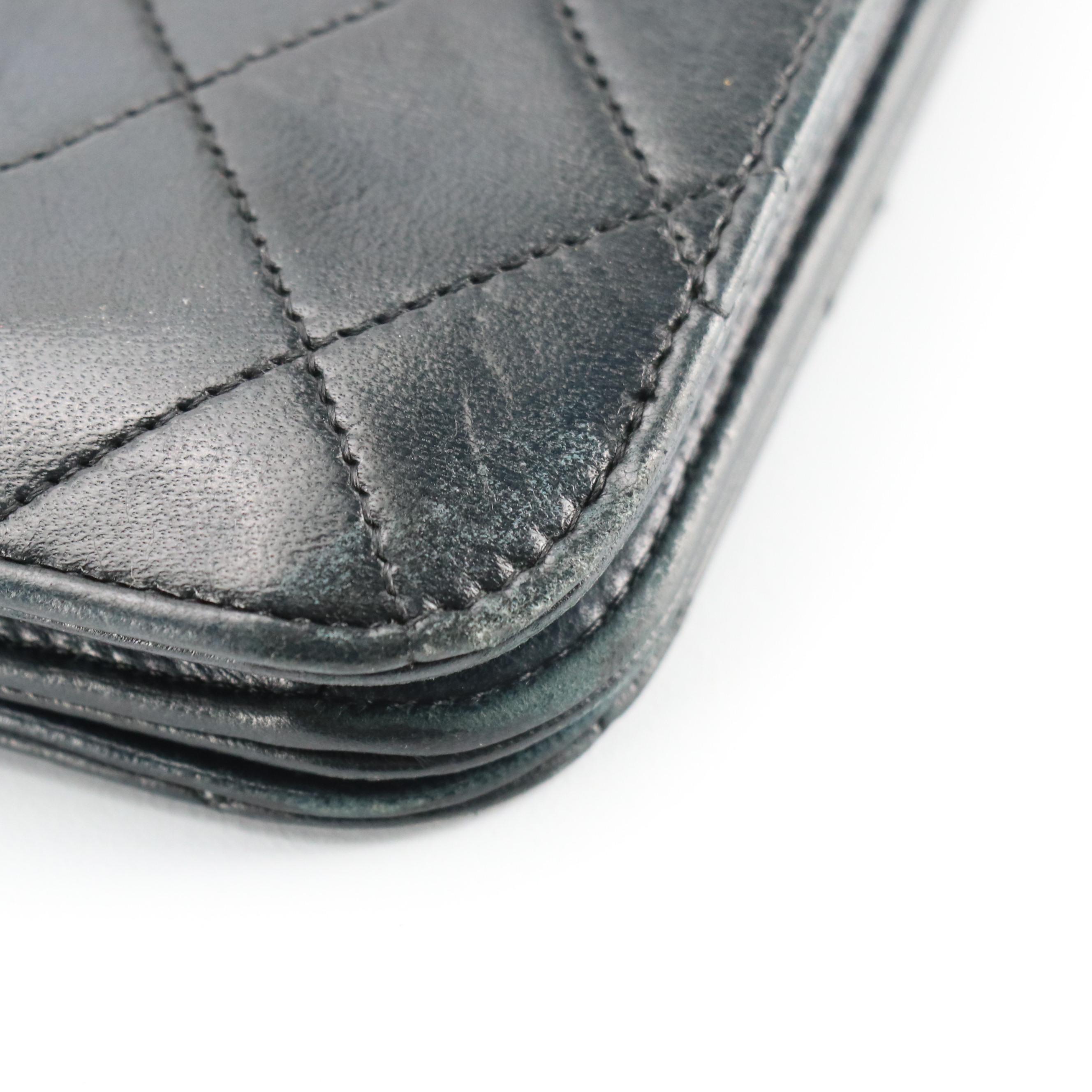 Chanel Single Full Flap Chain Link Shoulder Bag in Black Lambskin Leather