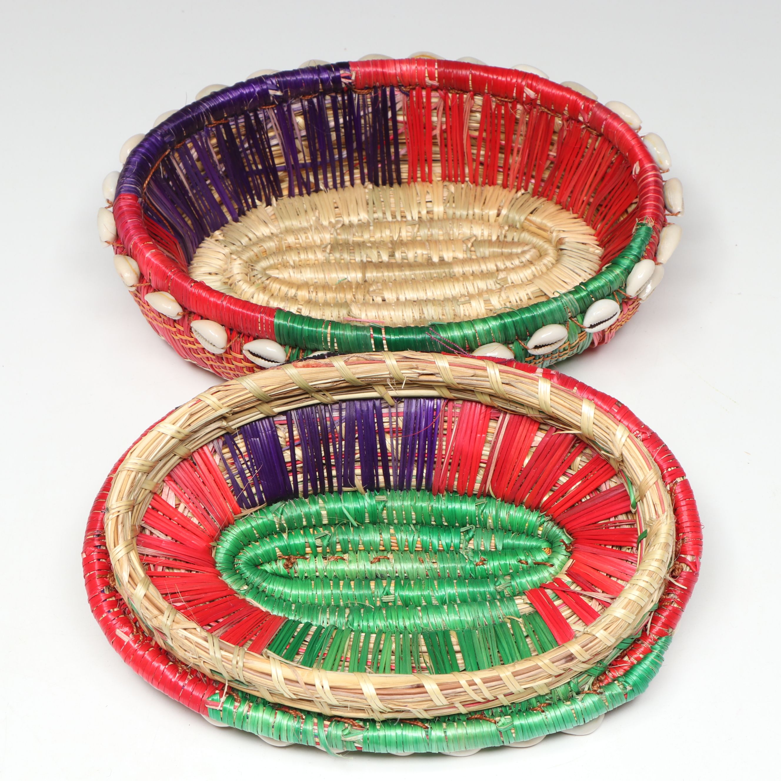 Ethiopian Oromo Cowrie Shell and Serving Baskets
