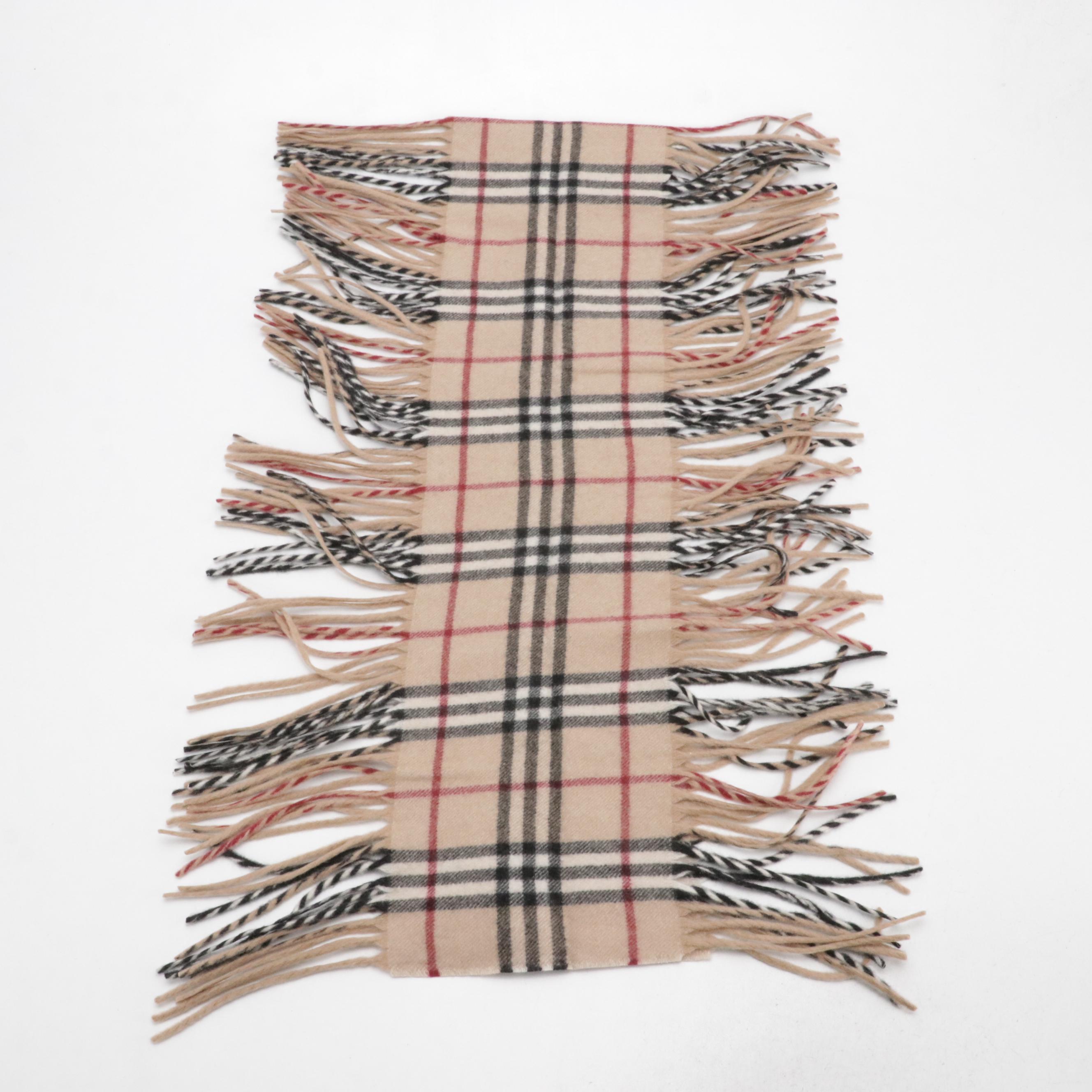 Burberry Cashmere Check Happy Scarf with Tag