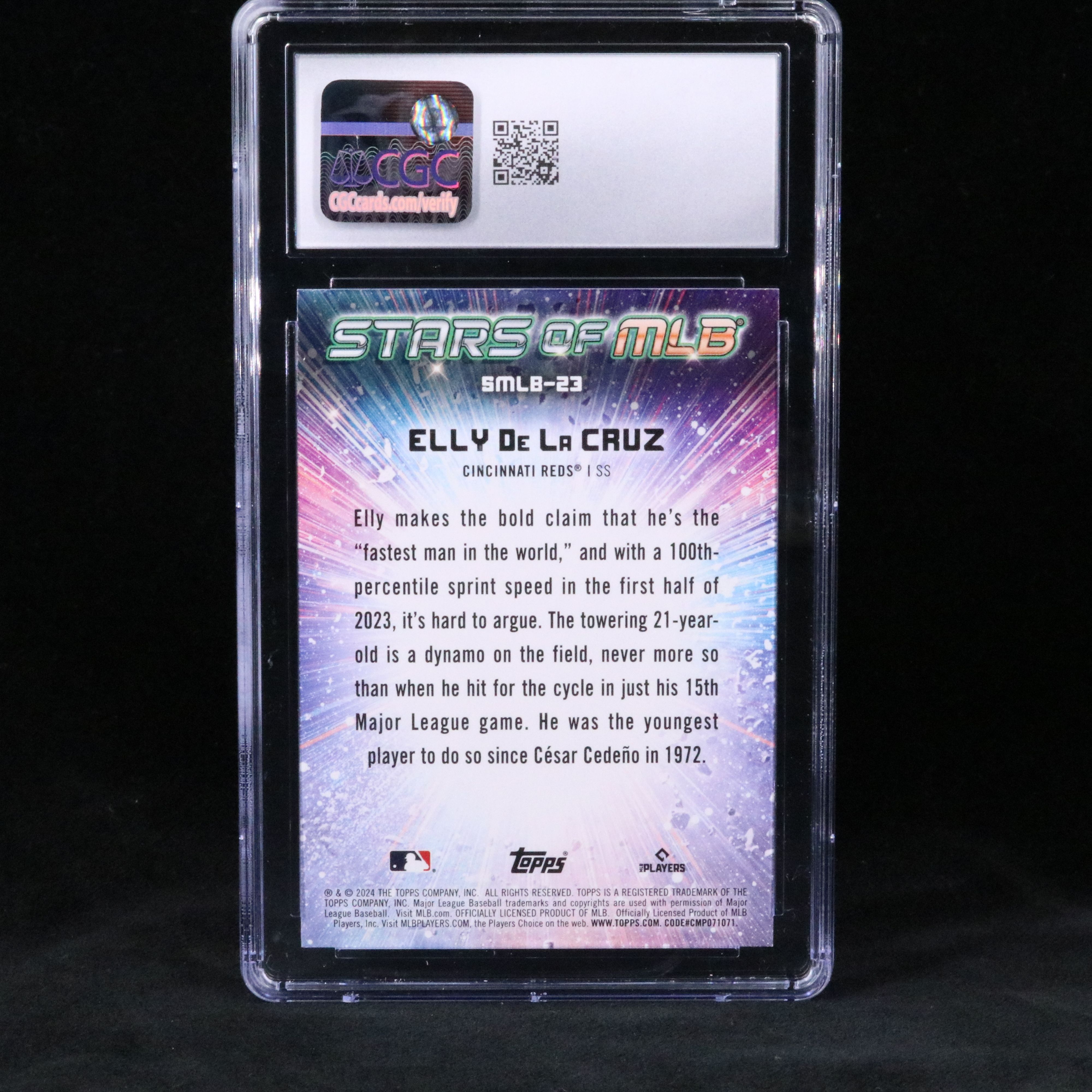 2024 Topps Elly De La Cruz Stars Of MLB Rookie Card Graded CGC 10