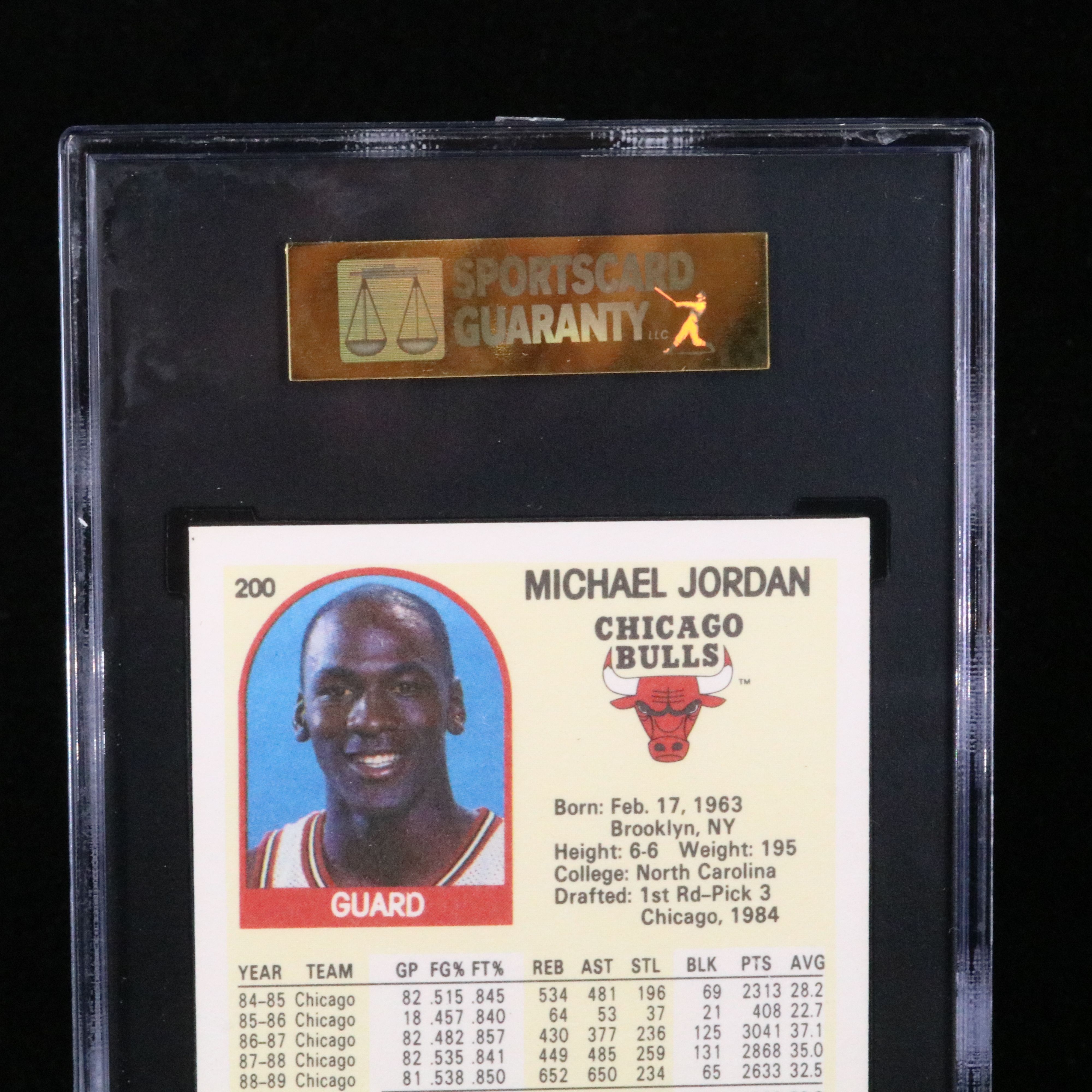 1989-90 NBA Hoops Michael Jordan Chicago Bulls Basketball Card Graded SGC 9