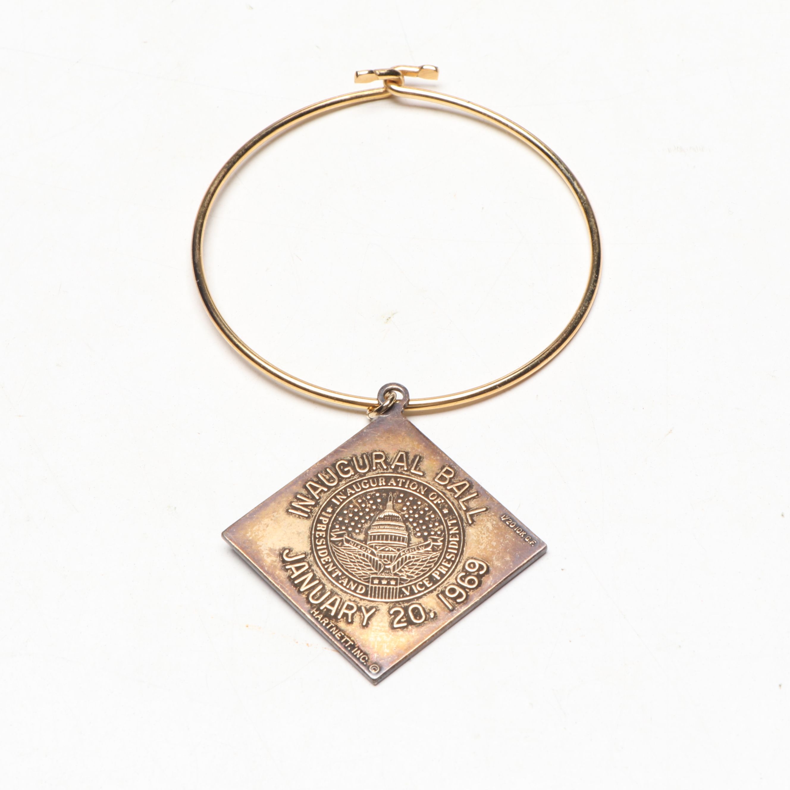 Richard Nixon Signed Photograph with Inaugural Ball Bracelet and Newspaper