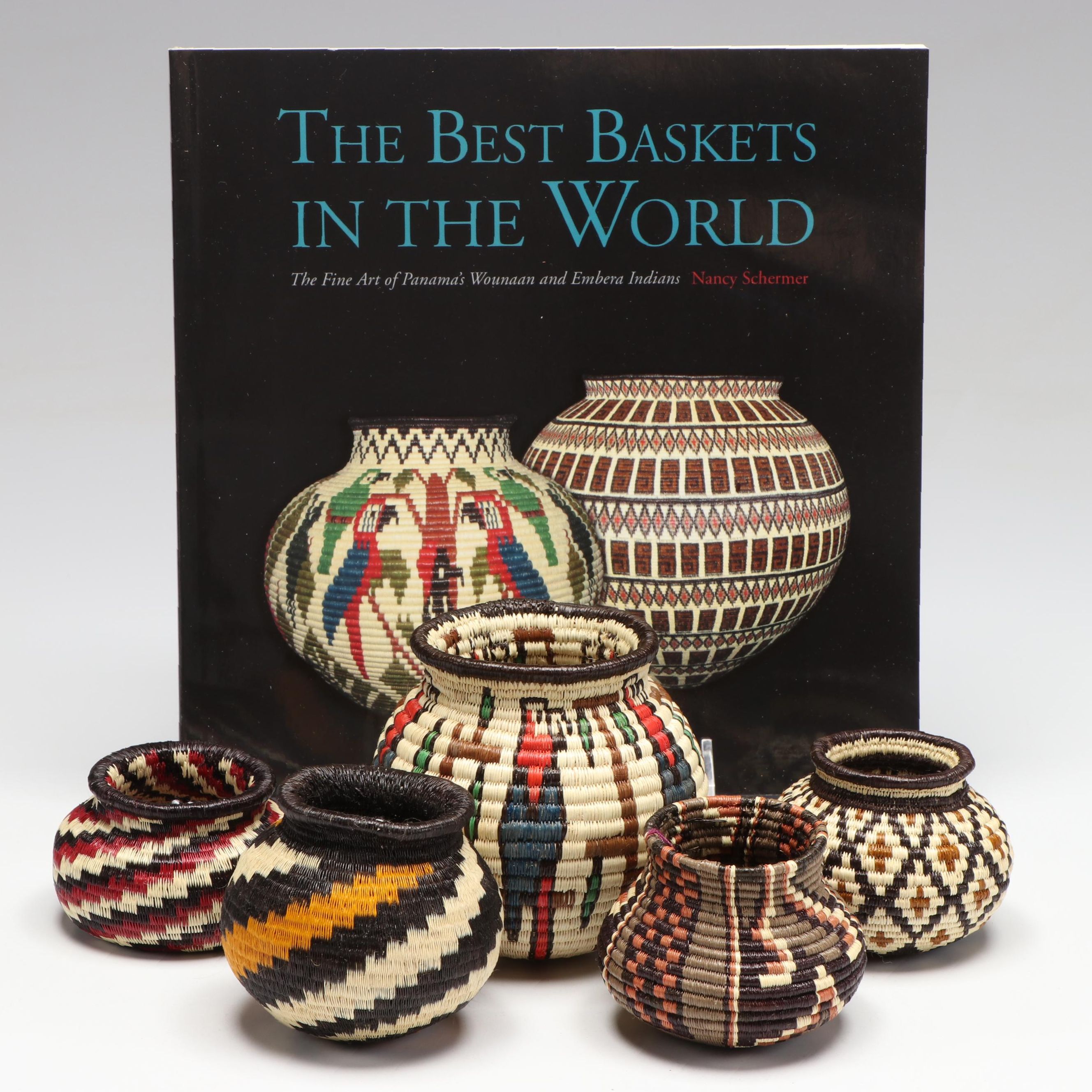 Panamanian Emberá-Wounaan Baskets with Butterfly and Geometric Designs