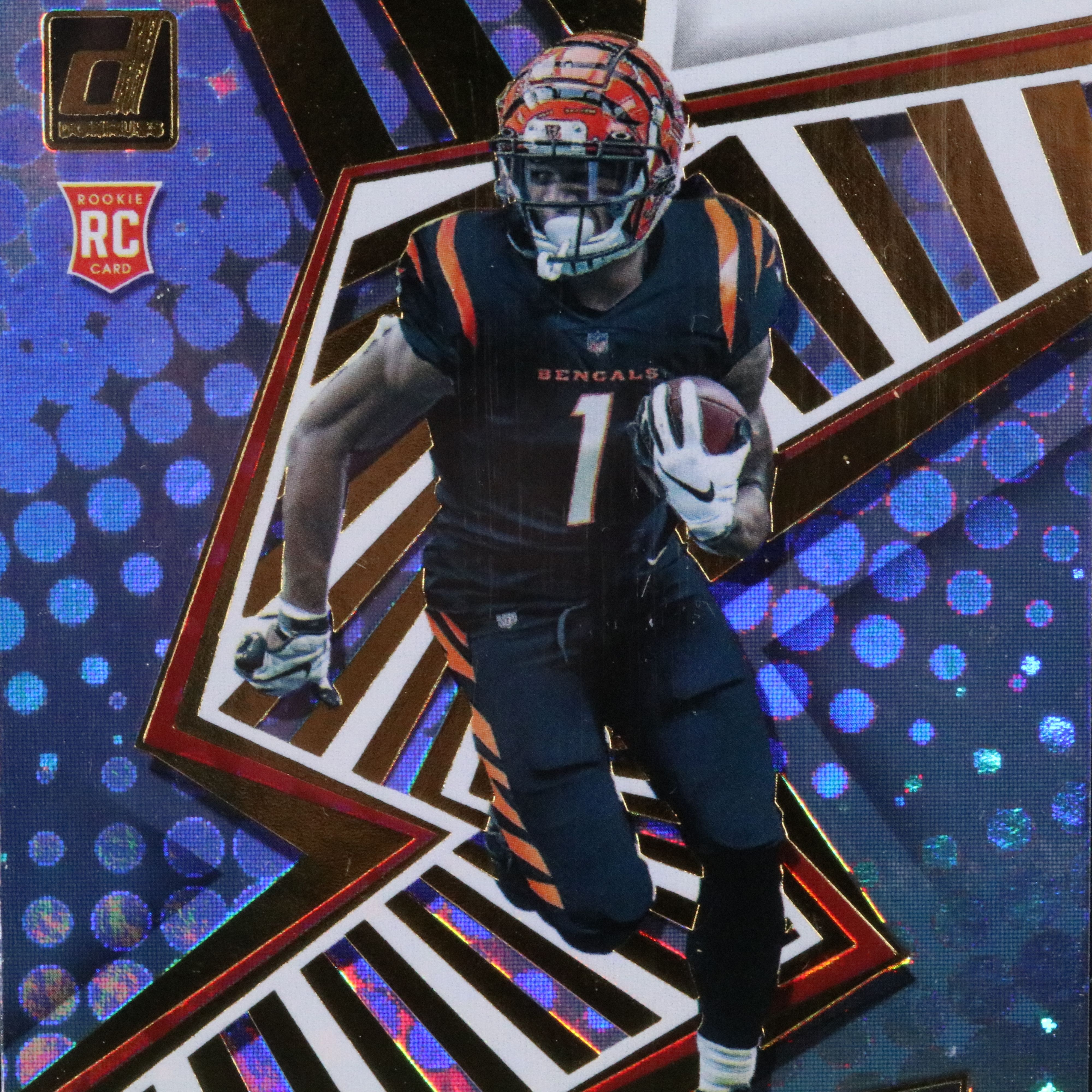 2021 Donruss Ja’Marr Chase Rookie Revolution Football Card Graded SGC 10