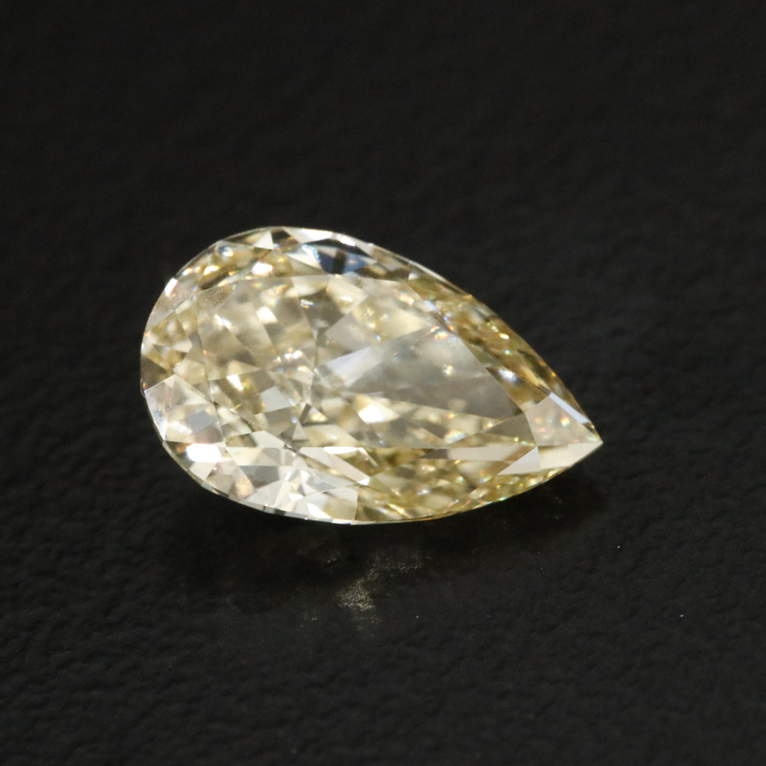 Loose 2.01 CT Lab Grown Fancy Yellow Diamond with IGI Report