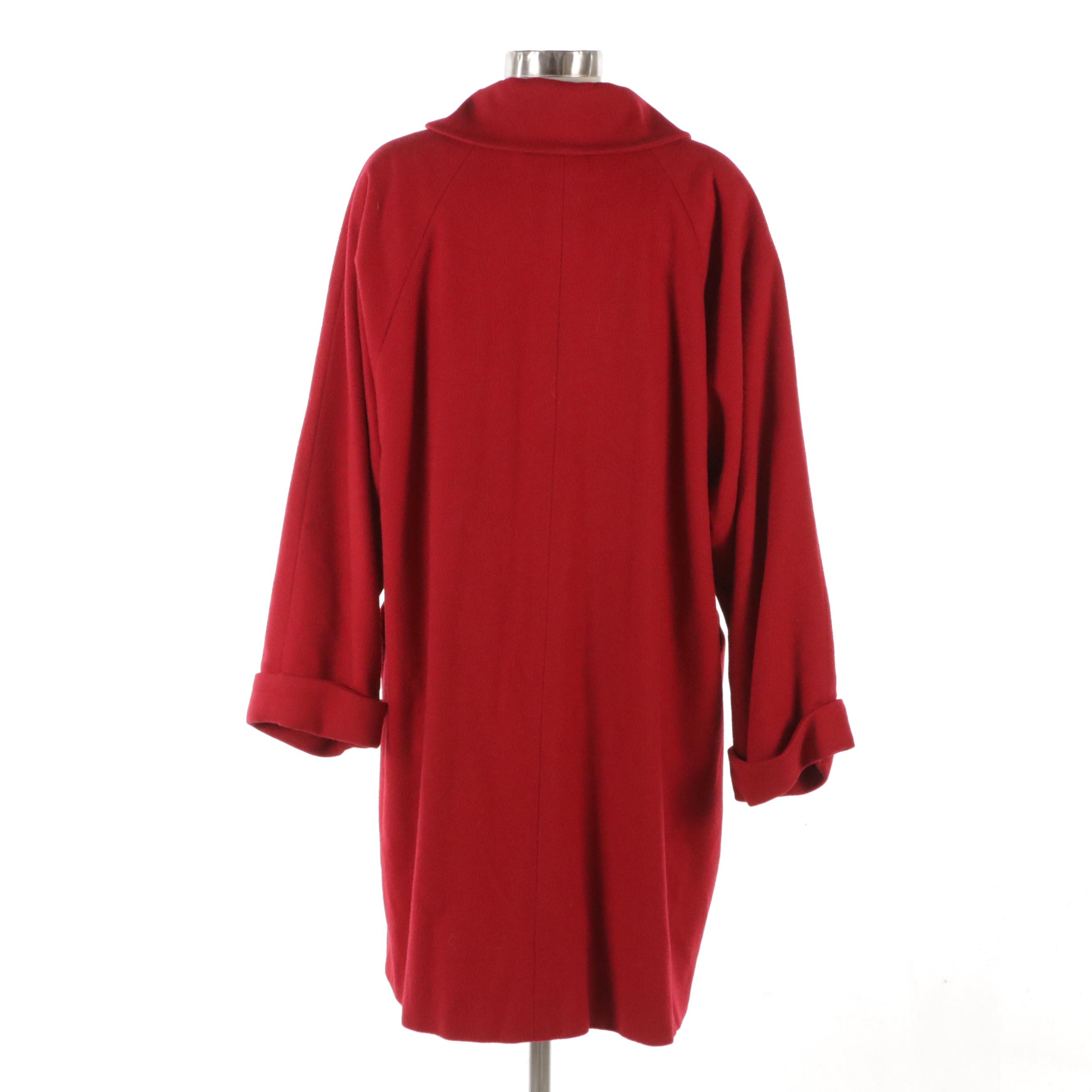Loro Piana for Christian Dior Cherry Red Wool Coat