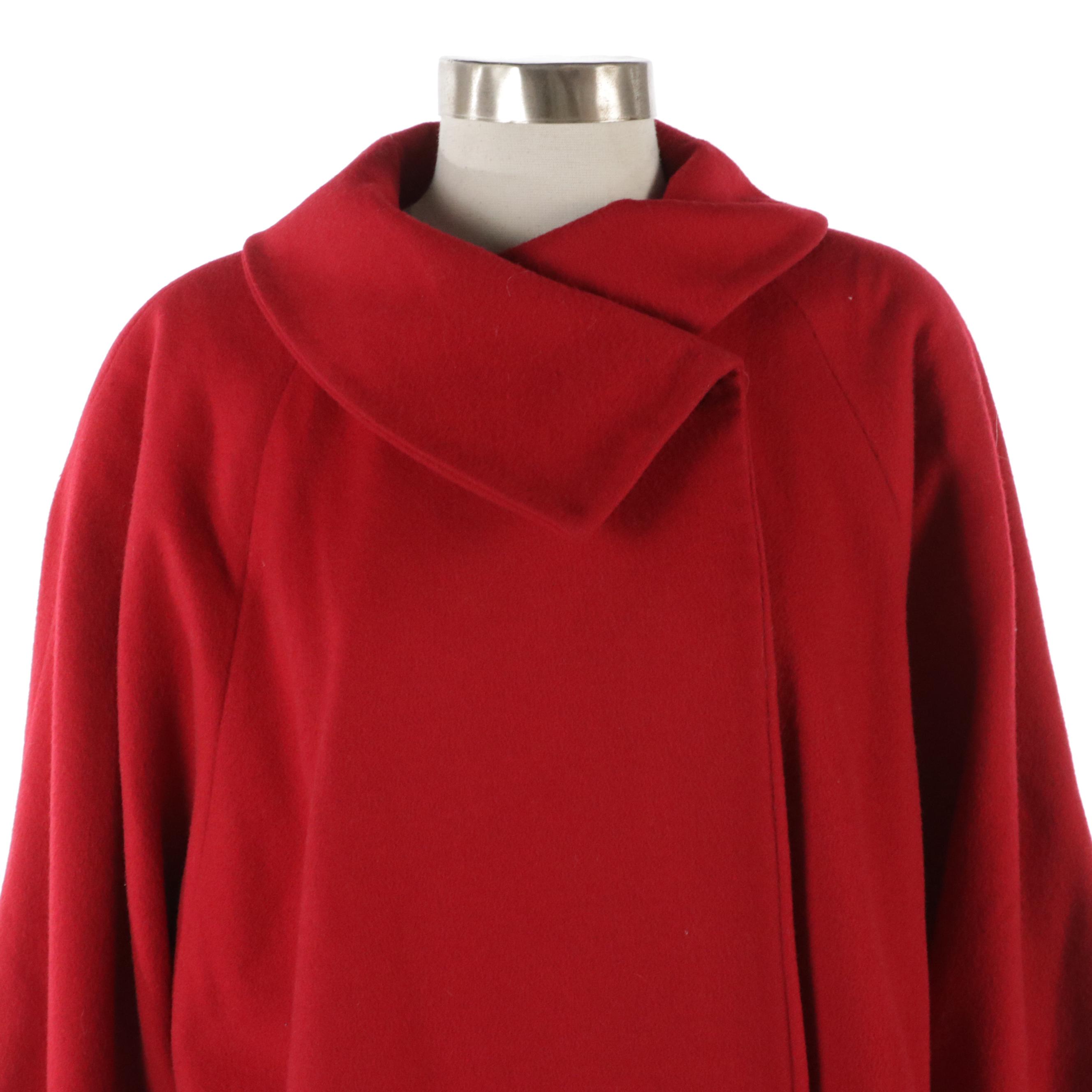 Loro Piana for Christian Dior Cherry Red Wool Coat