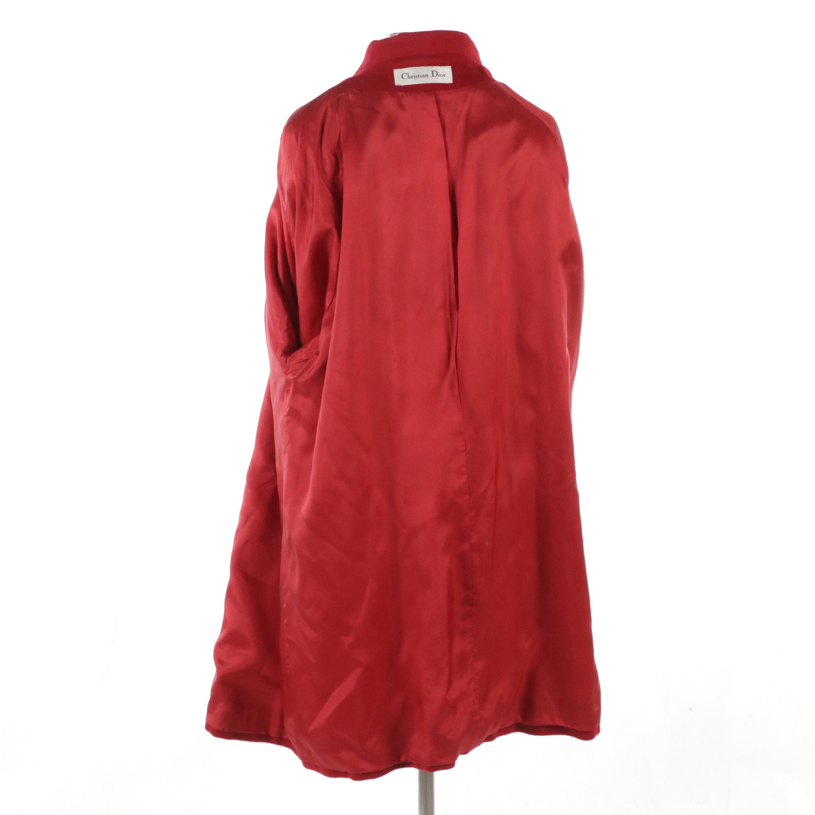 Loro Piana for Christian Dior Cherry Red Wool Coat