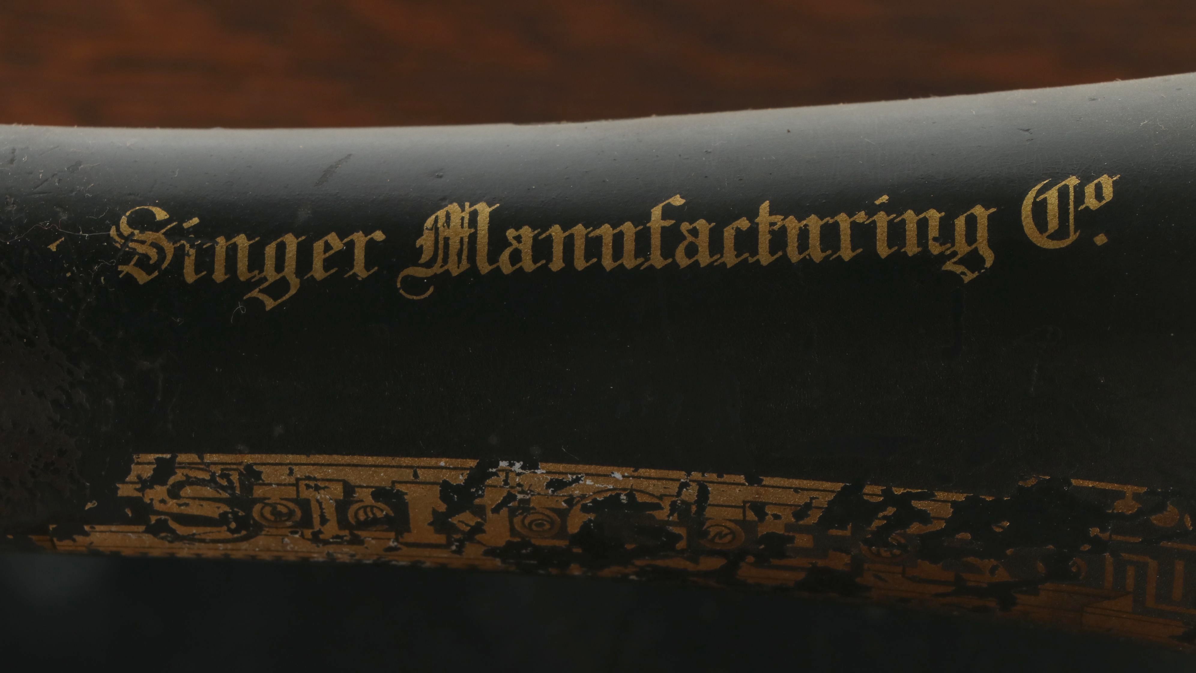 Singer Model 27 Treadle Sewing Machine with Oak Treadle Table, c. 1911