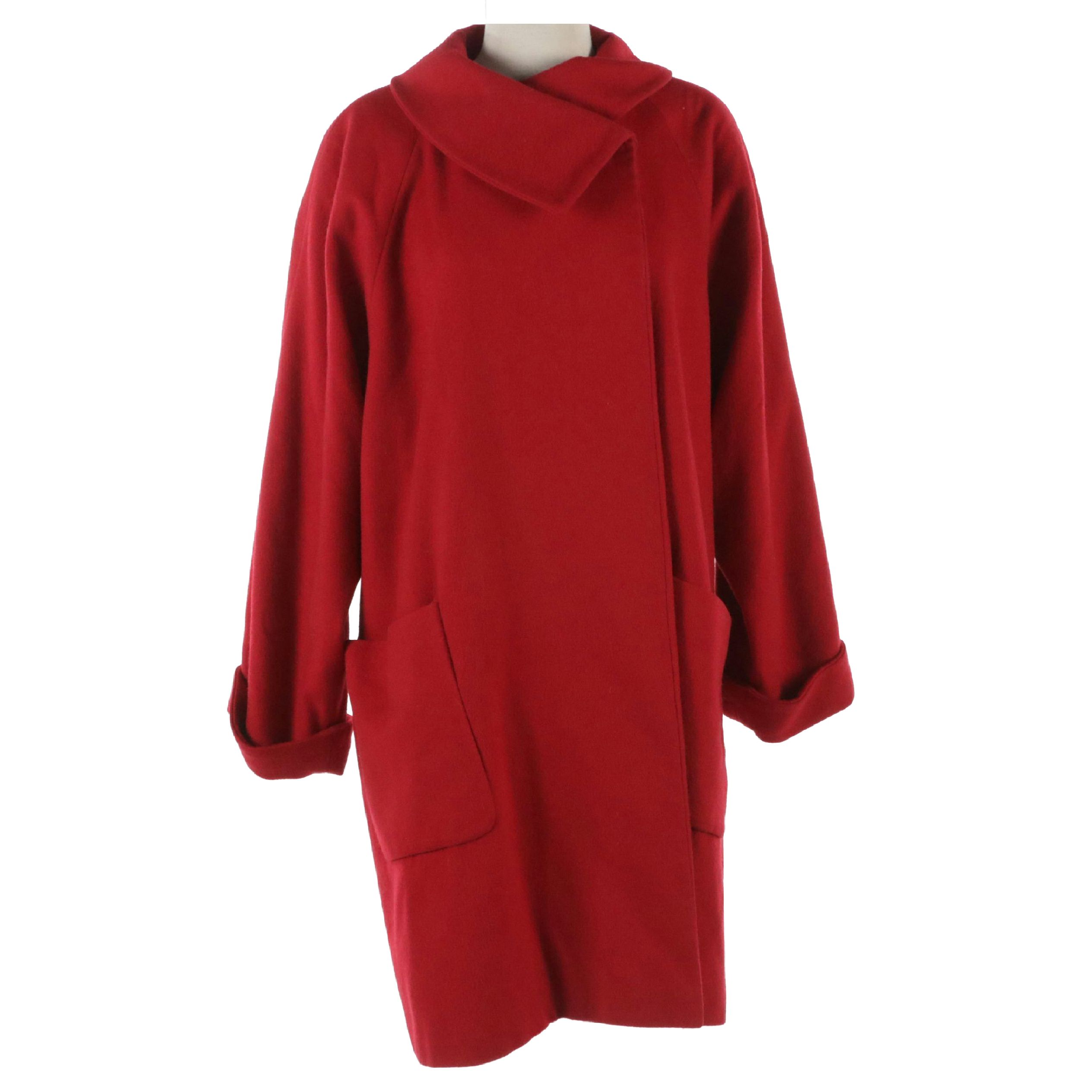 Loro Piana for Christian Dior Cherry Red Wool Coat