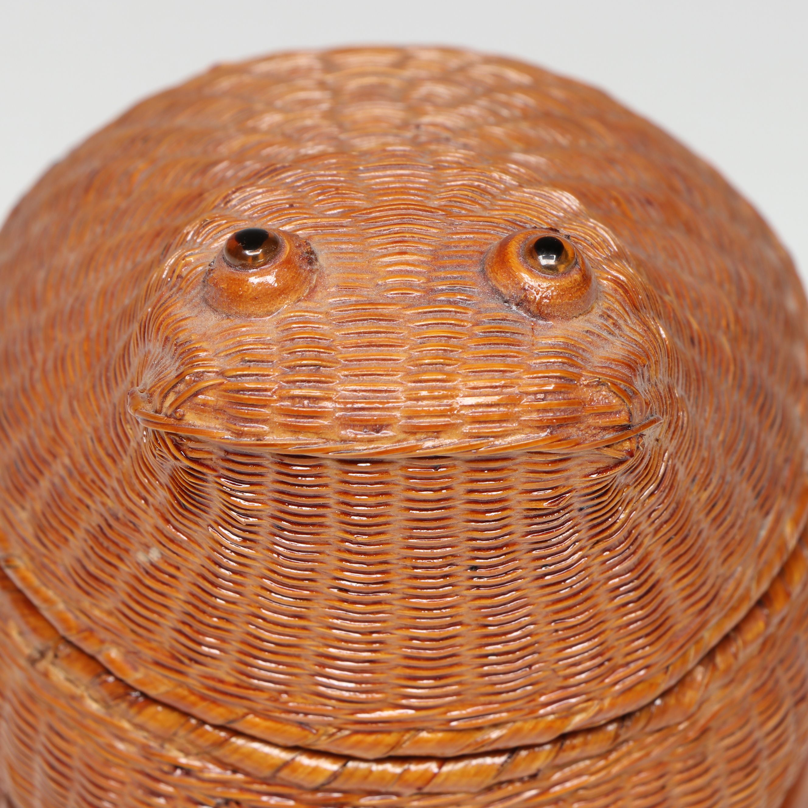 Chinese Animal Form Baskets and Bamboo Crane