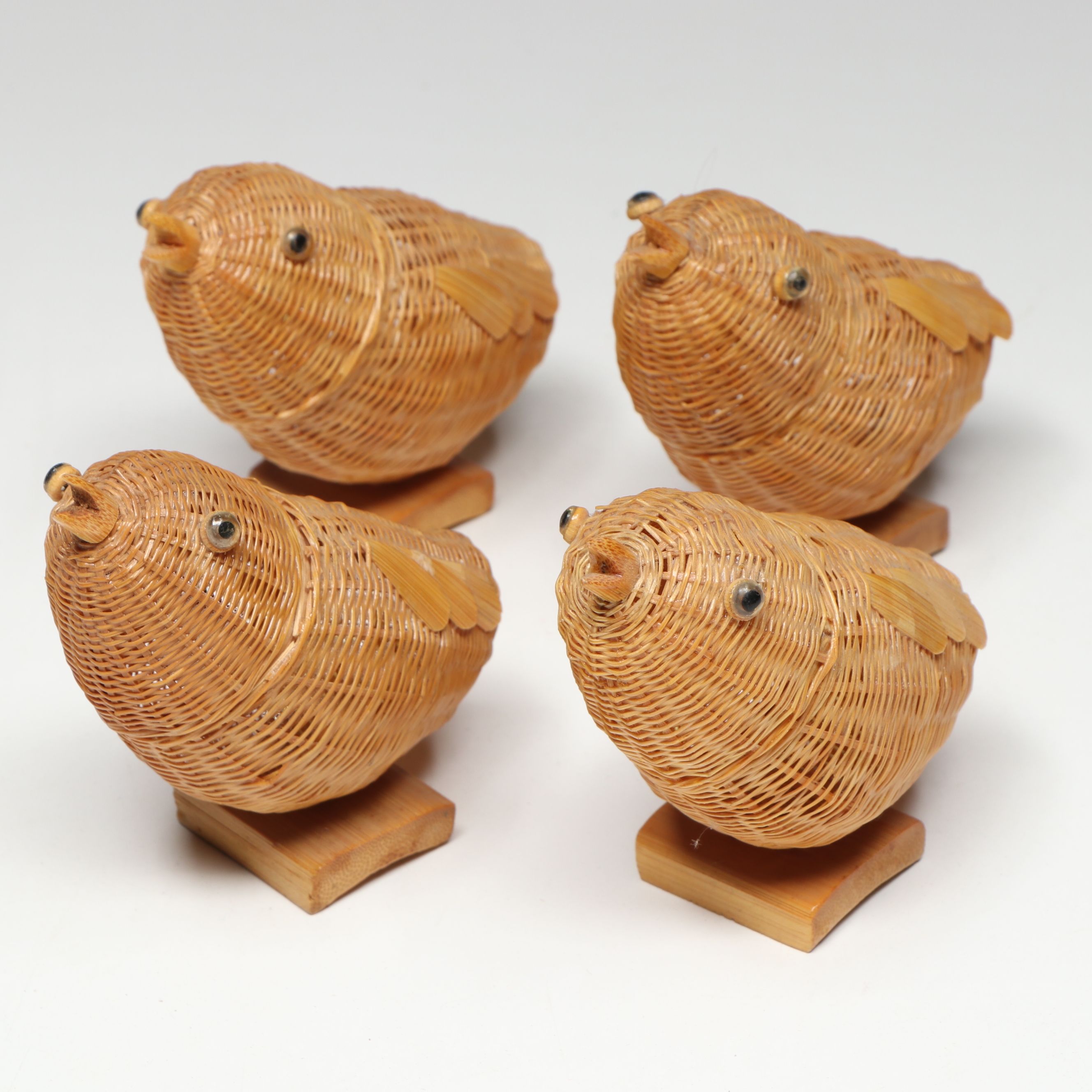 Chinese Animal Form Baskets and Bamboo Crane