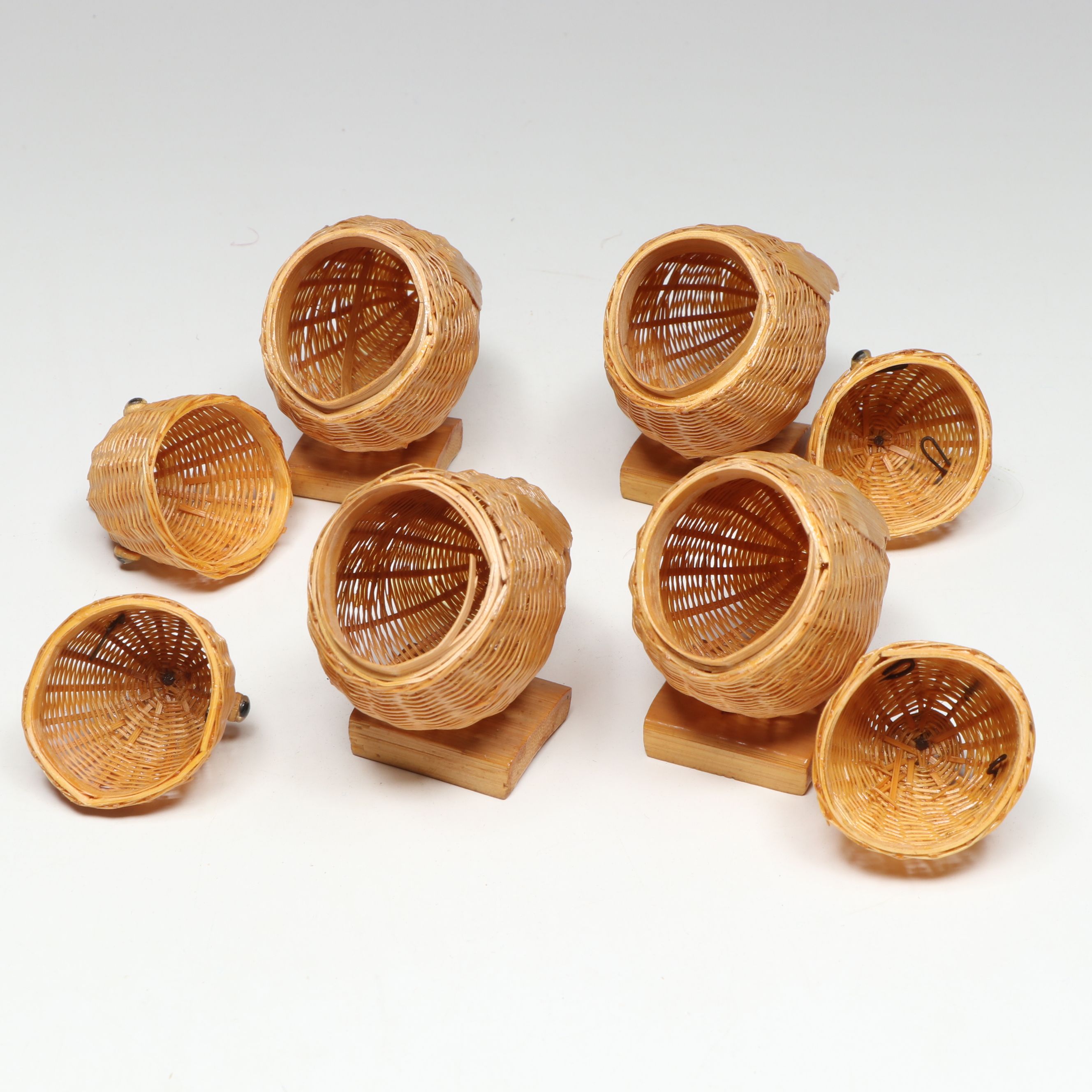 Chinese Animal Form Baskets and Bamboo Crane