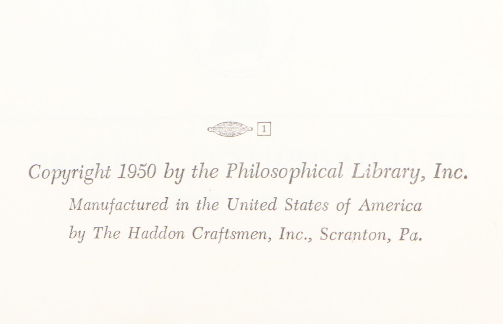 First Printing "Out of My Later Years" by Albert Einstein, 1950
