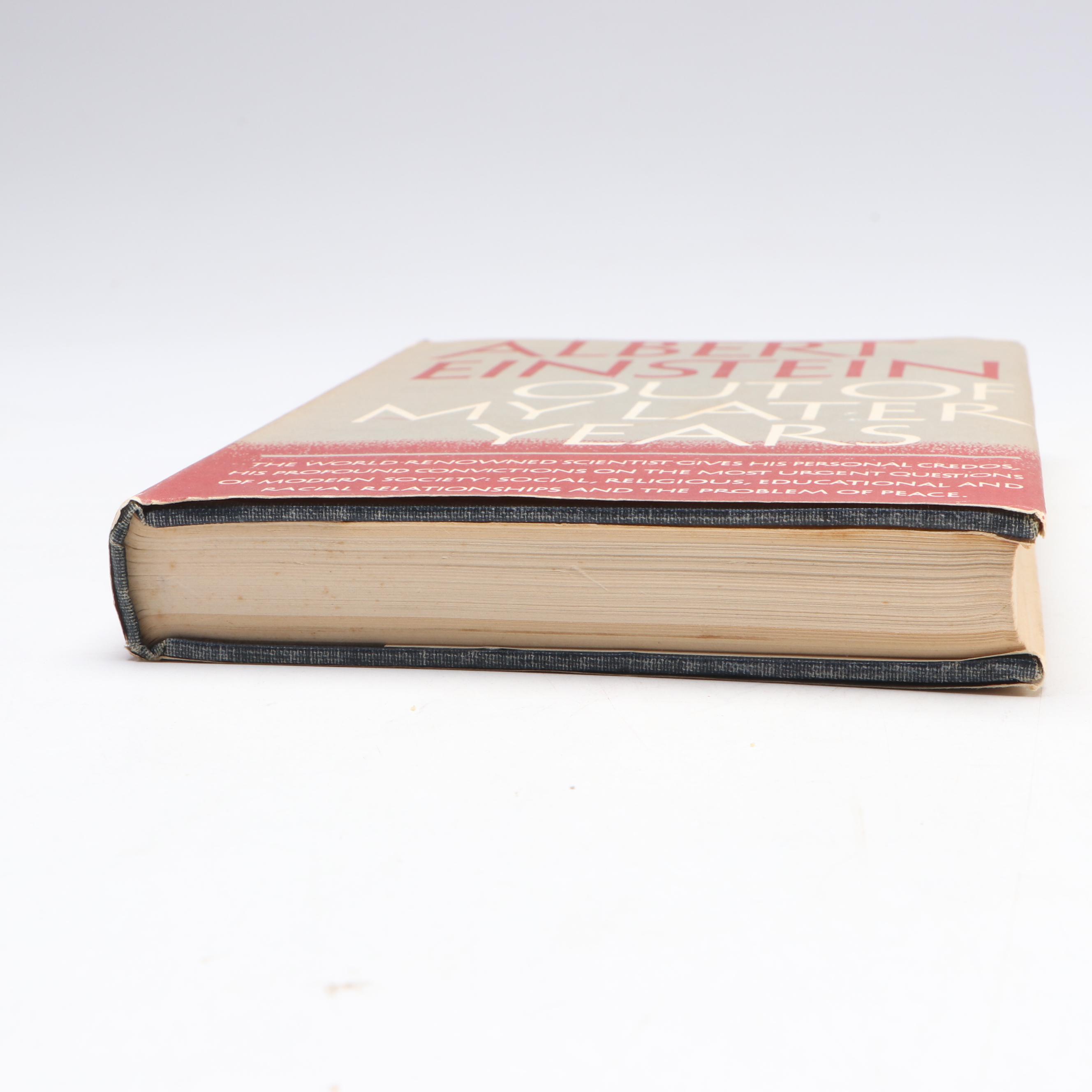First Printing "Out of My Later Years" by Albert Einstein, 1950
