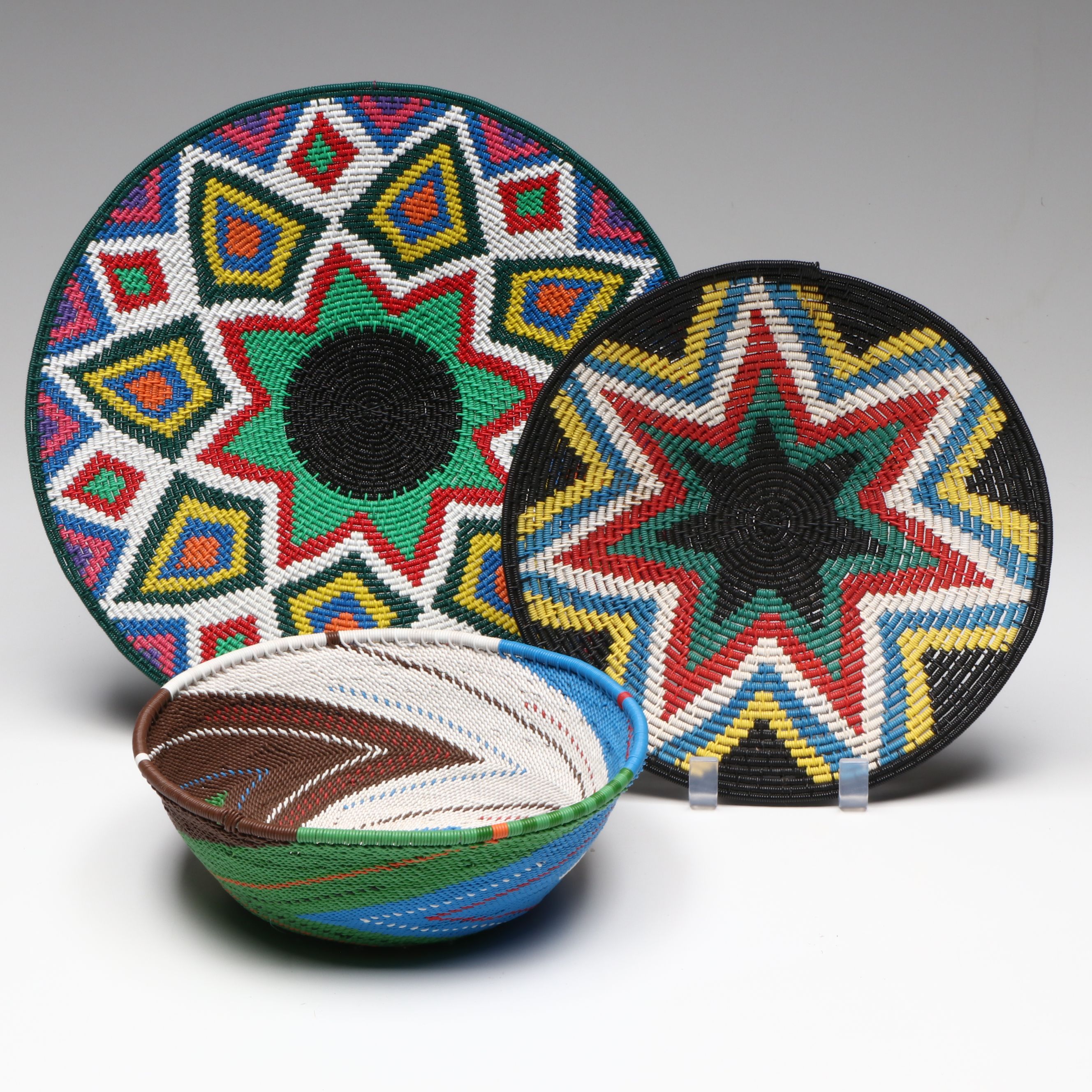 Mathombi Ntsheingase with Other Zulu Telephone Wire Baskets