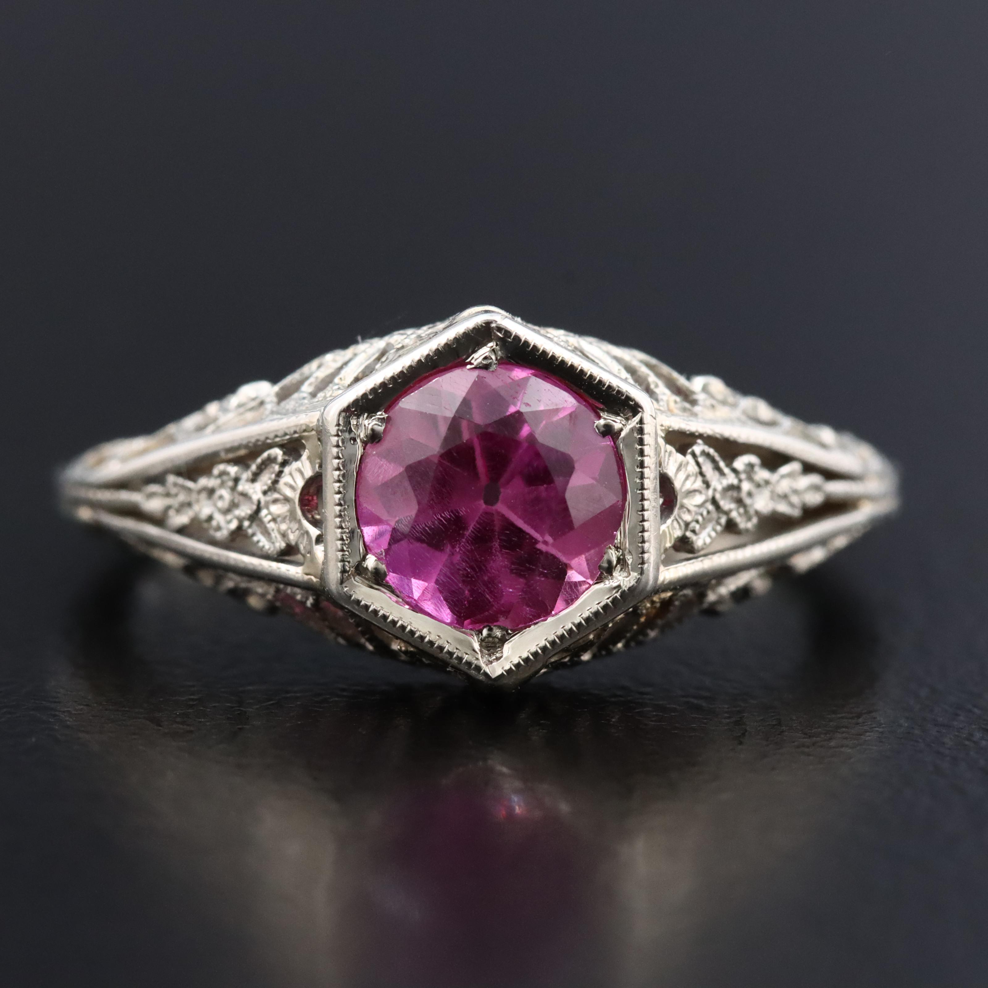 18K Pink Sapphire Ring