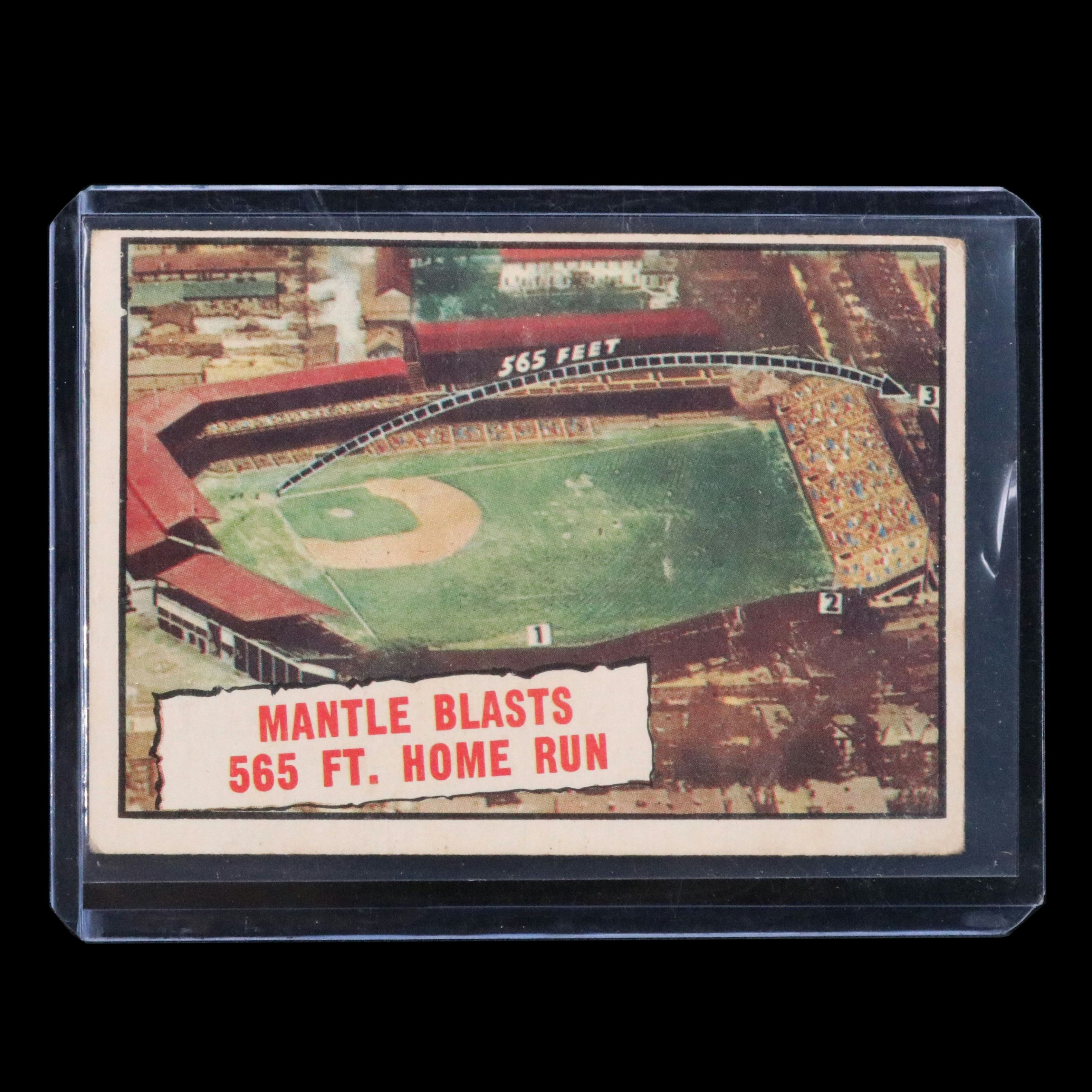 1961 Topps Mickey Mantle Baseball Thrills Card