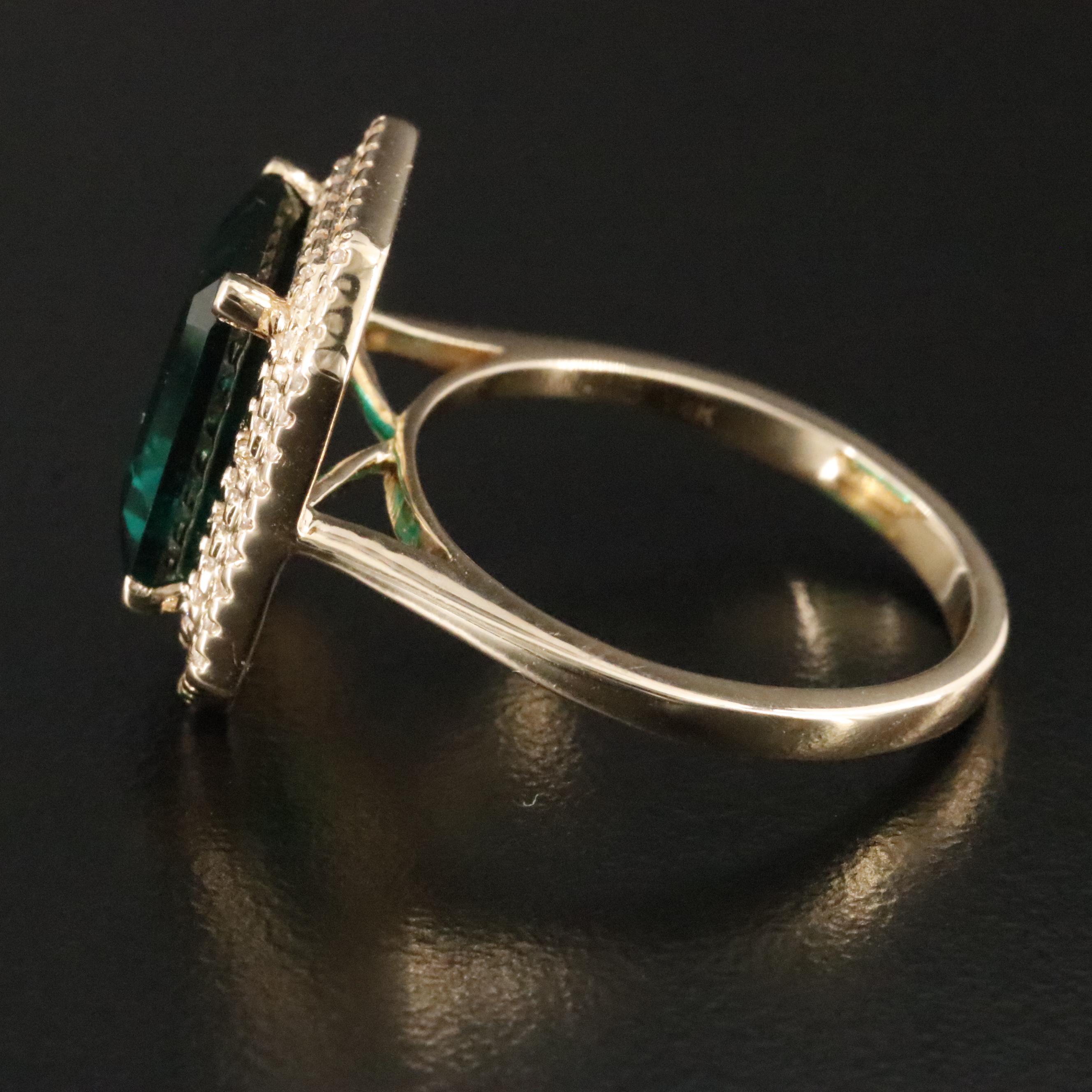 14K Emerald and White Sapphire Ring