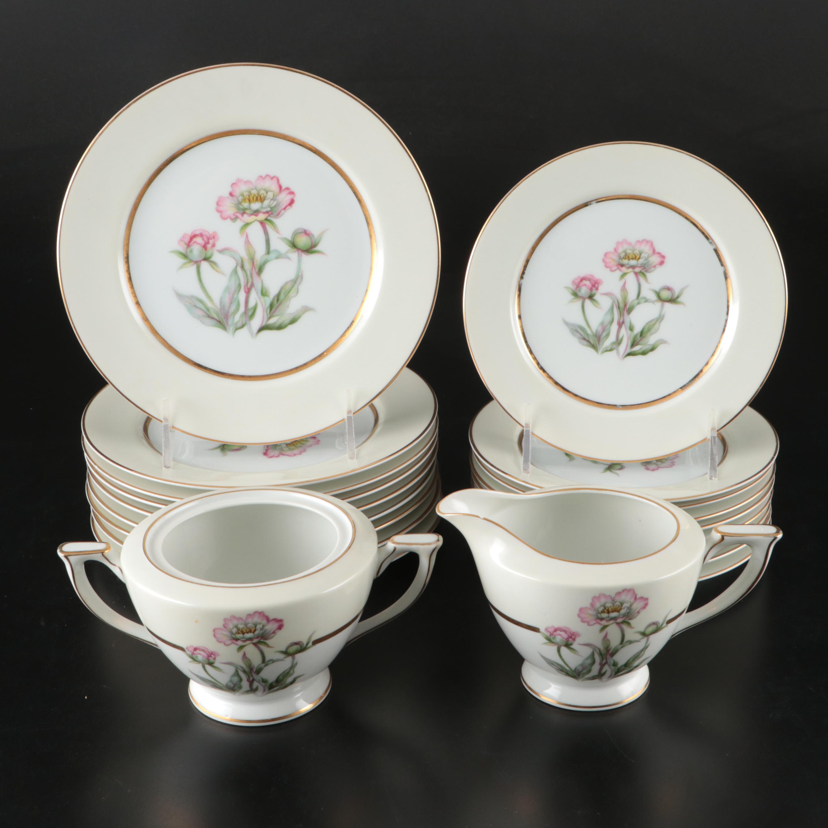 Mikado "Harmony" Porcelain Plates with Creamer and Sugar