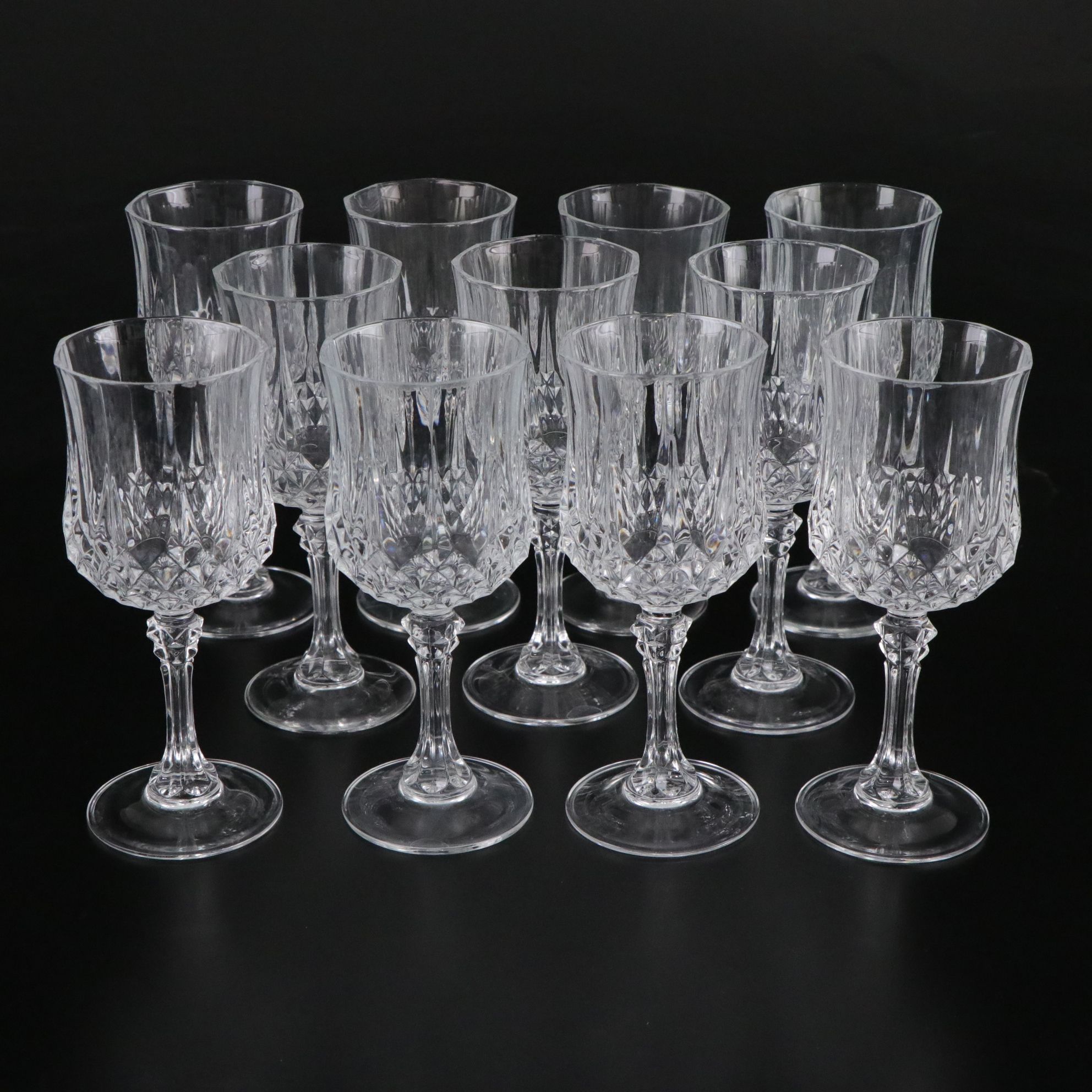 Cristal d'Arques Durand "Longchamp" Crystal Water Goblets, Brandy Glasses & More