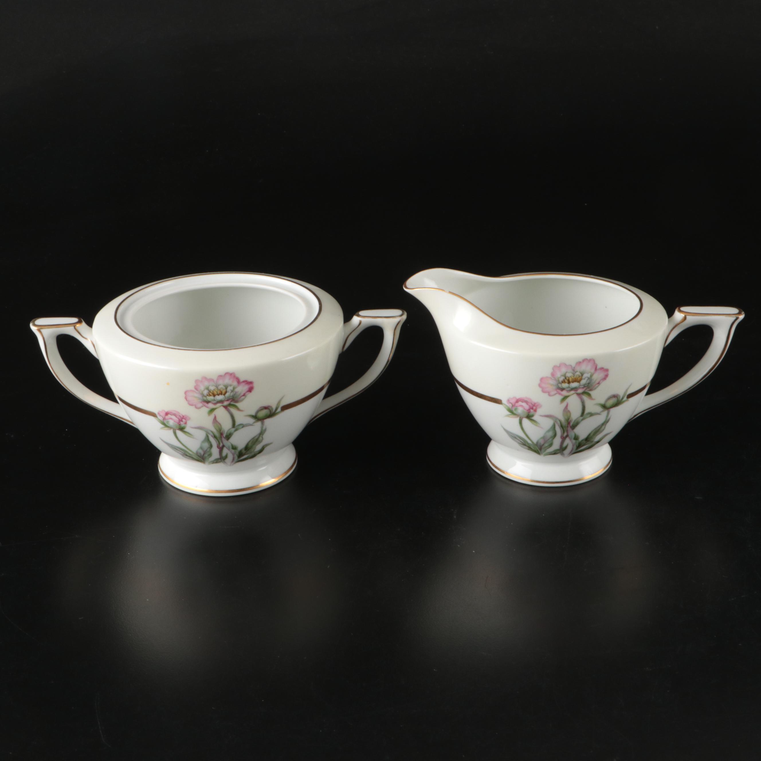 Mikado "Harmony" Porcelain Plates with Creamer and Sugar