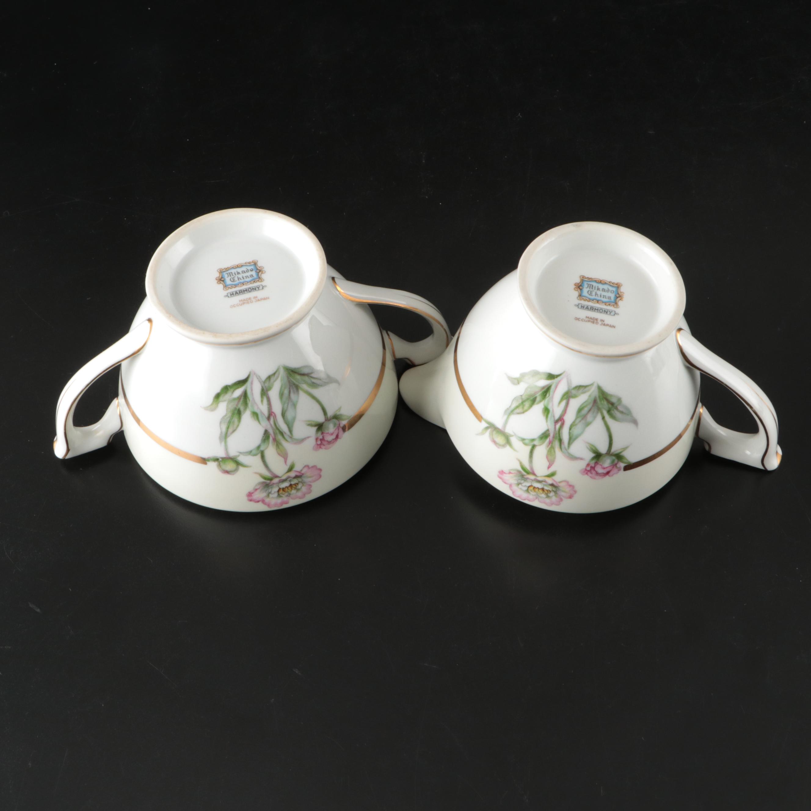 Mikado "Harmony" Porcelain Plates with Creamer and Sugar