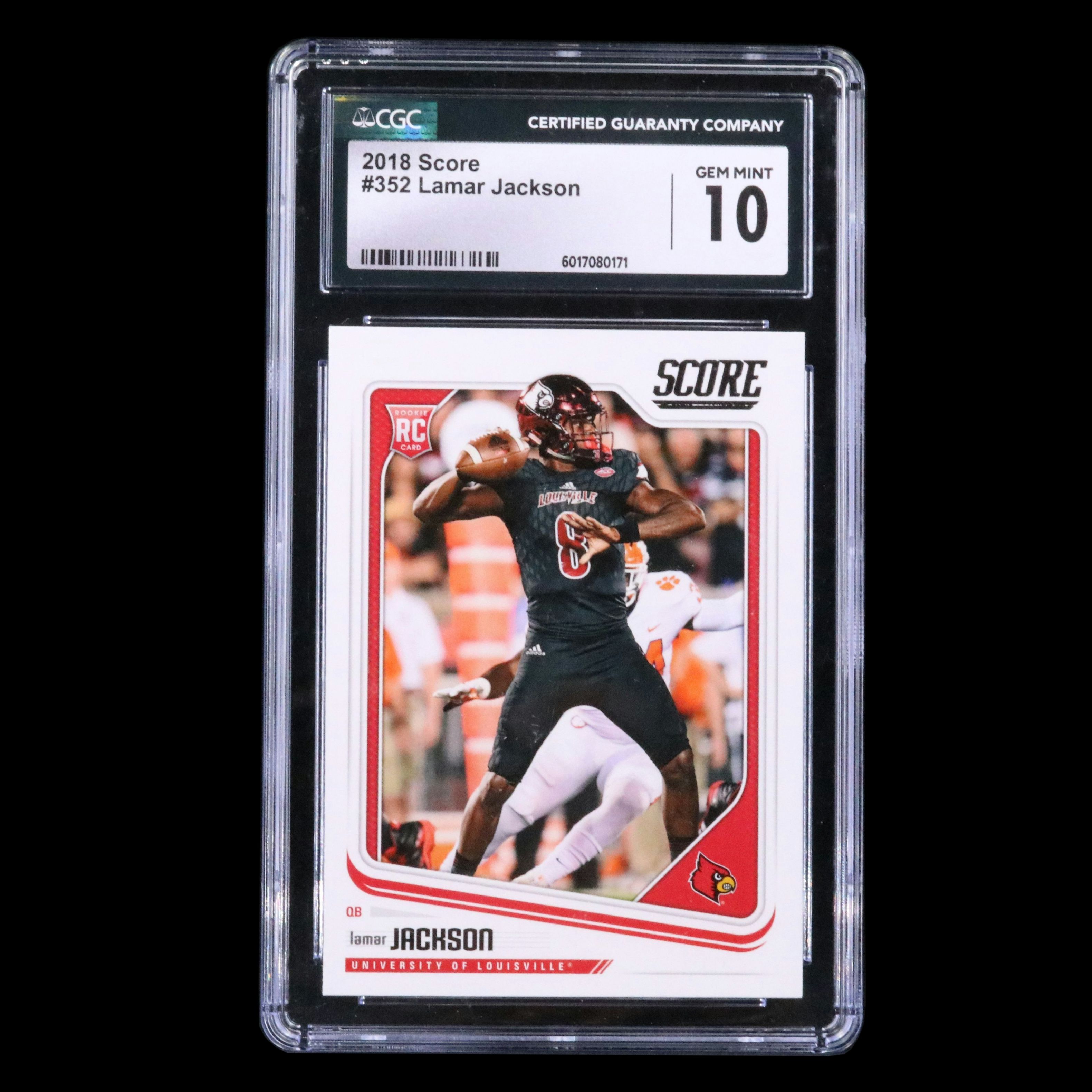 2018 Score Lamar Jackson Rookie Football Card Graded CGC 10